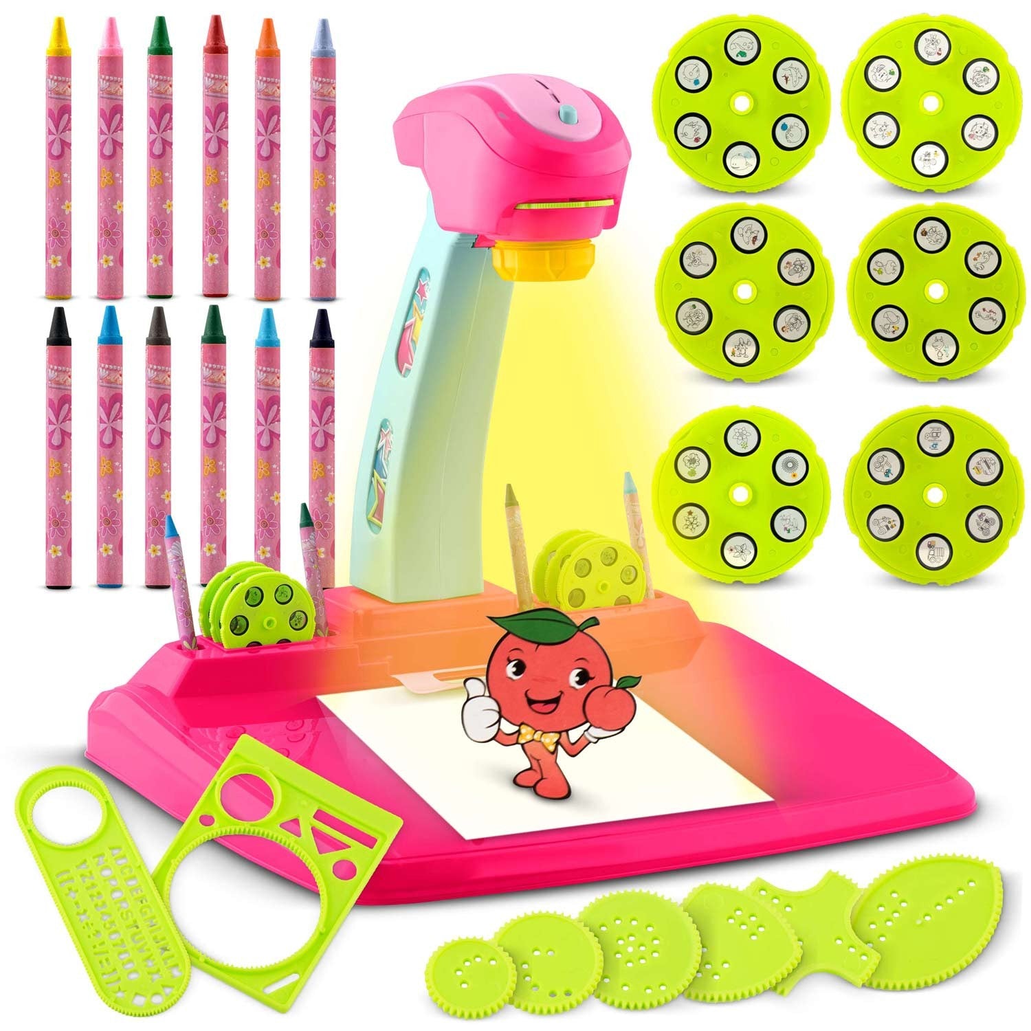 Ricokids 772000 piešimo mokymo projektorius - rožinis