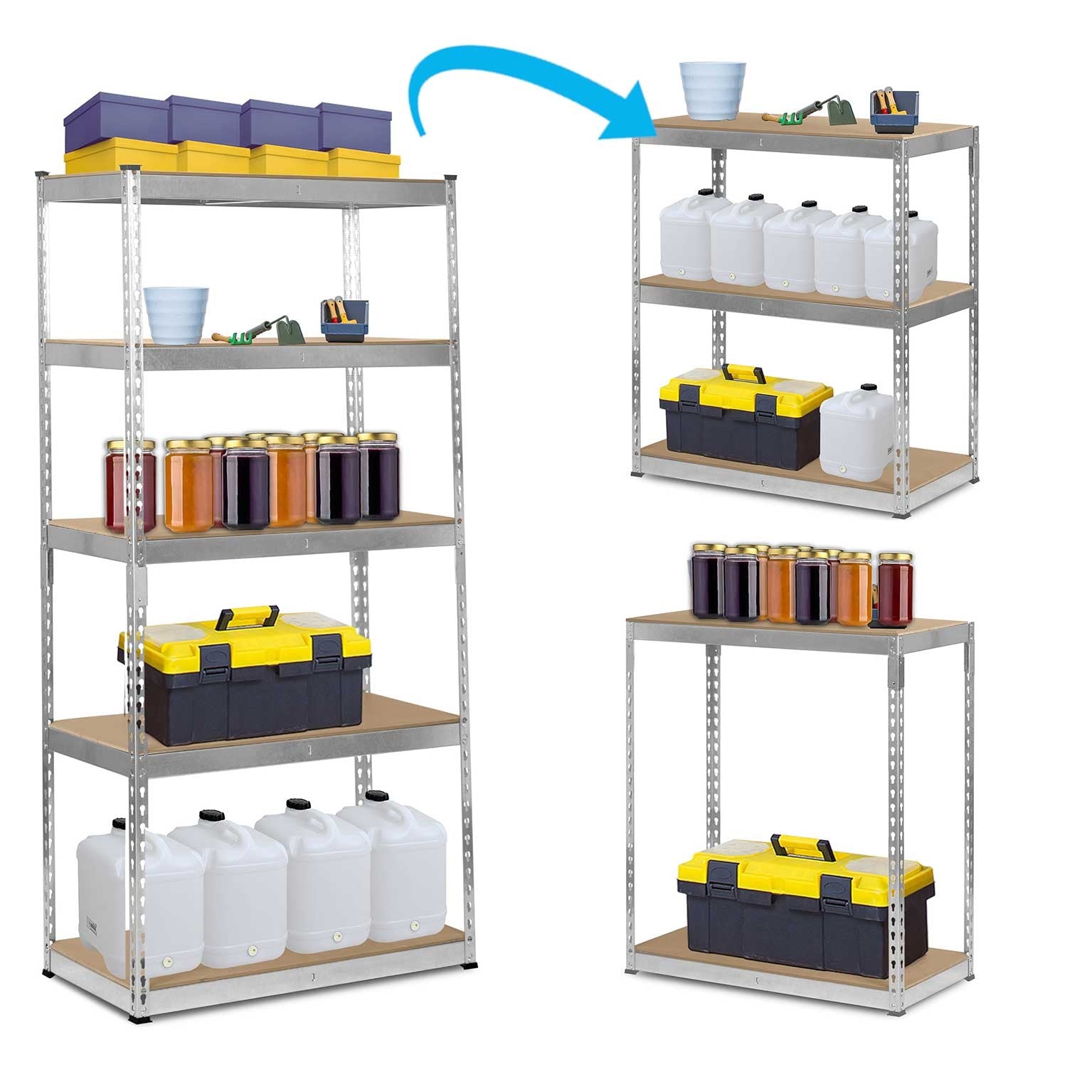 Metalinė sandėlio lentelė 183 x 90 x 45 cm Humberg HR-700 sidabro