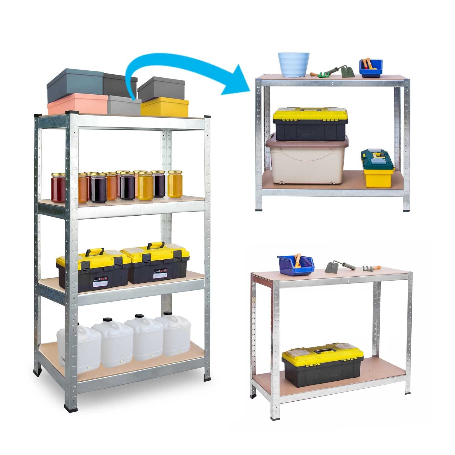 Metalinė sandėlio lentelė, komplektas, 2 vienetai 174 x 80 x 40 cm Plonos PL-701