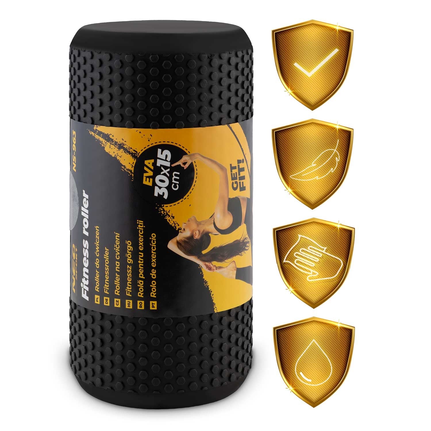 EVA NS-963 treniruočių ritinių ritinėlis juodas