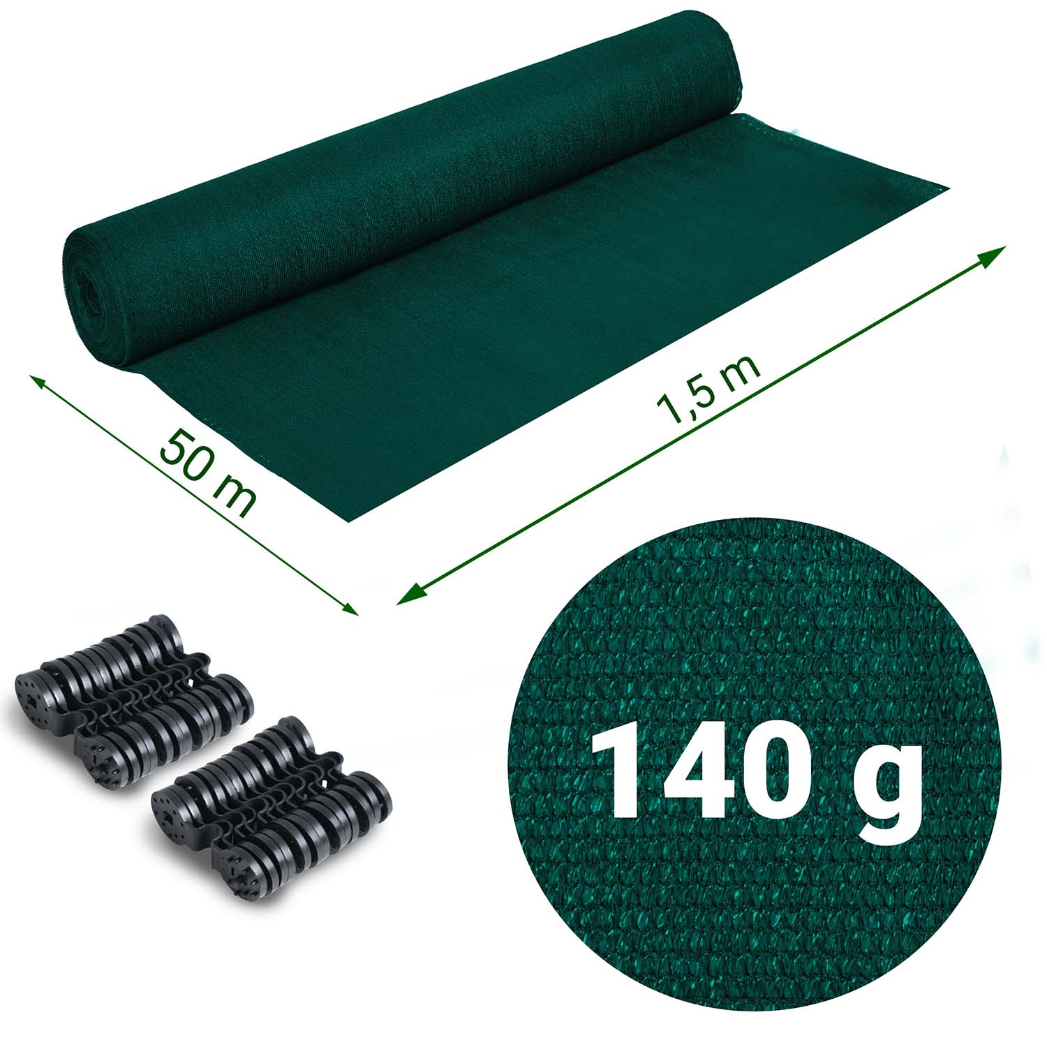 1,5x50 m 140 g/m2 + 50 žaliųjų užtaisų