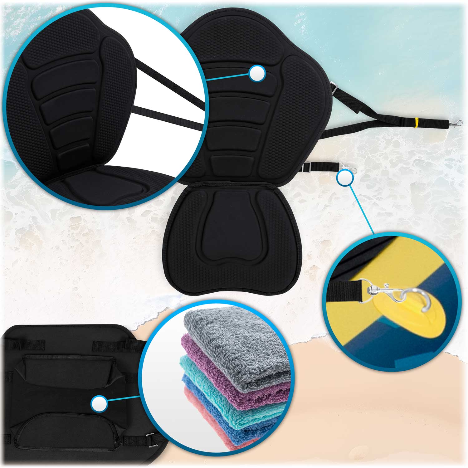 Juodosios SUP plokštės putų sėdynė