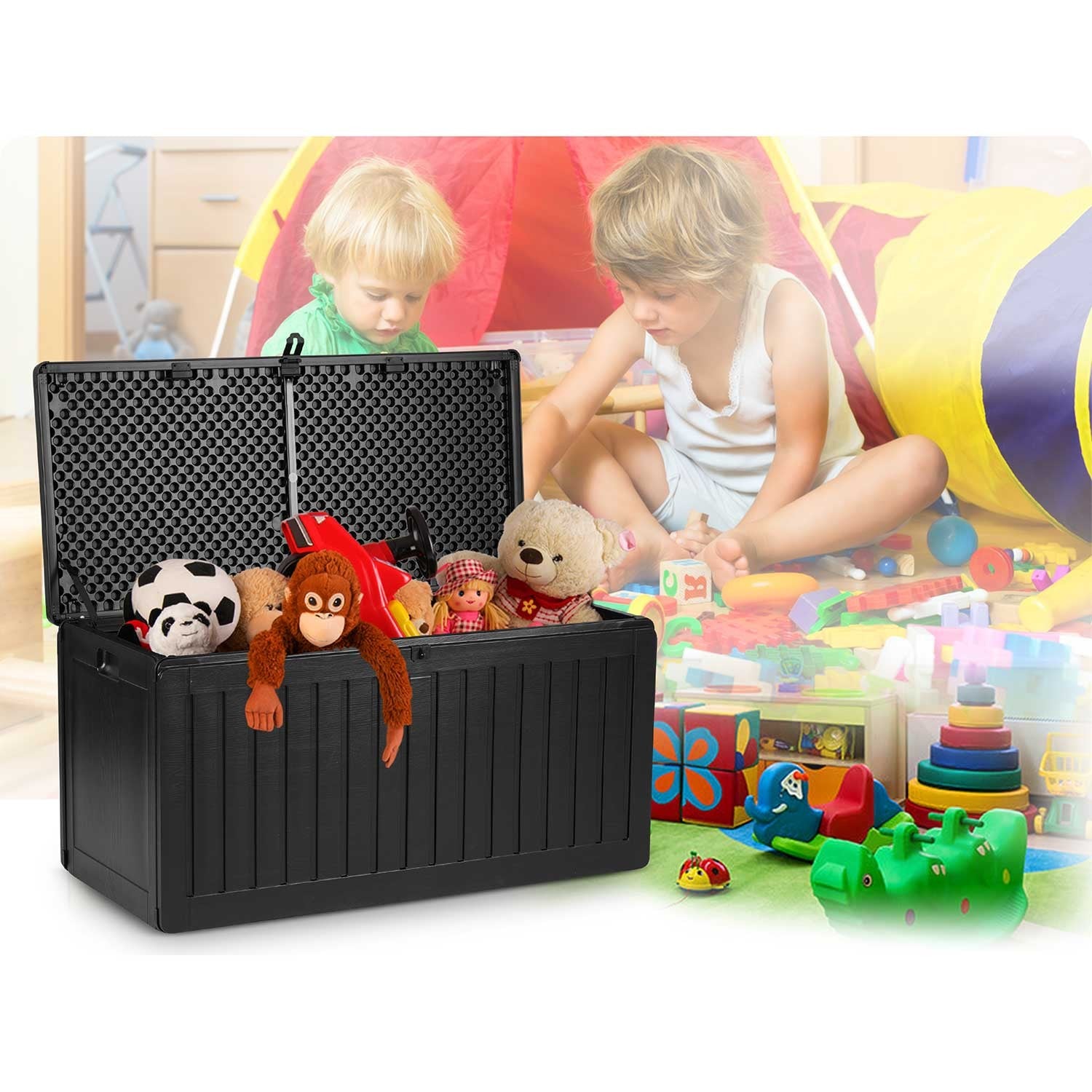 Sodo dėžutė 109 x 51 x 55 cm 270 litrų juoda