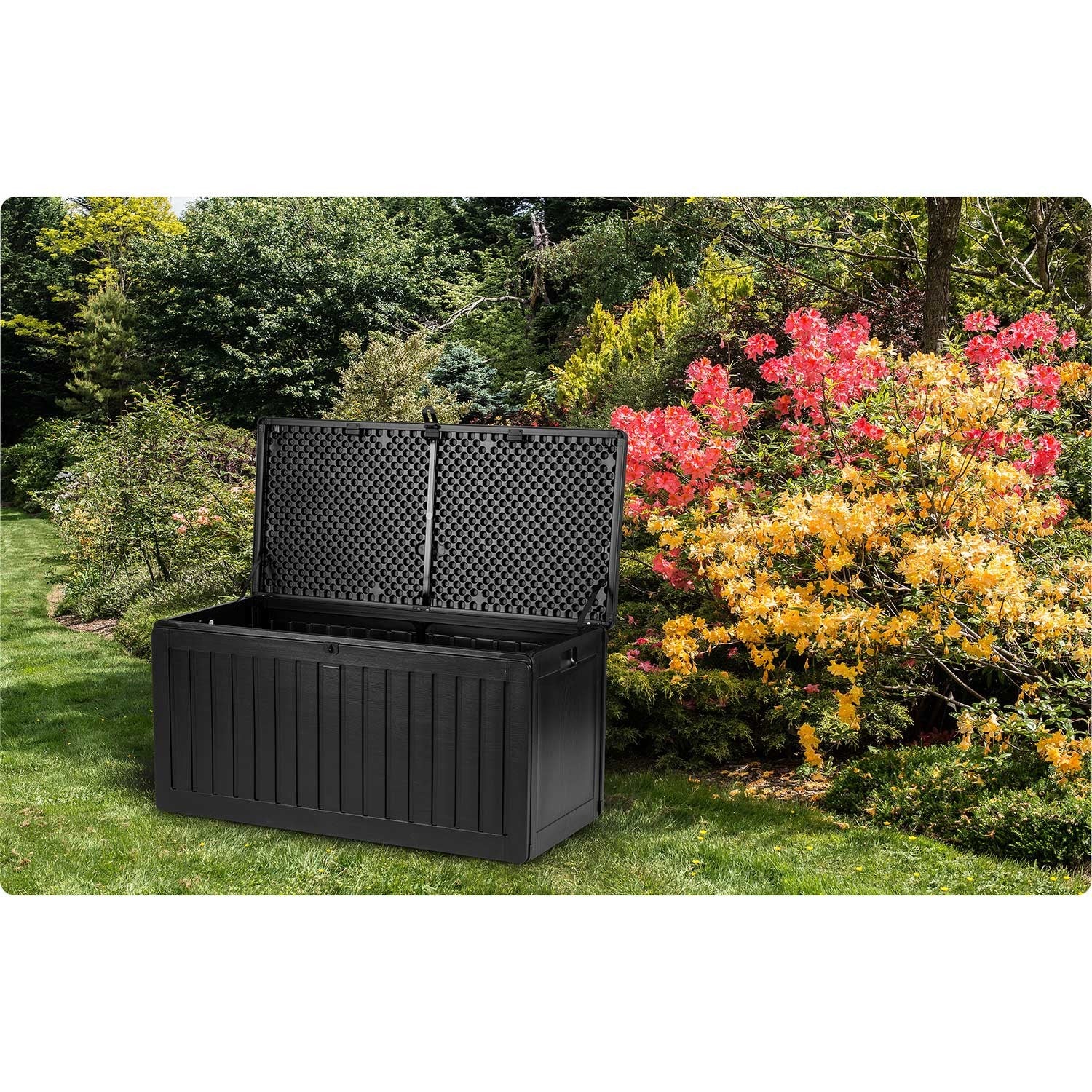 Sodo dėžutė 109 x 51 x 55 cm 270 litrų juoda