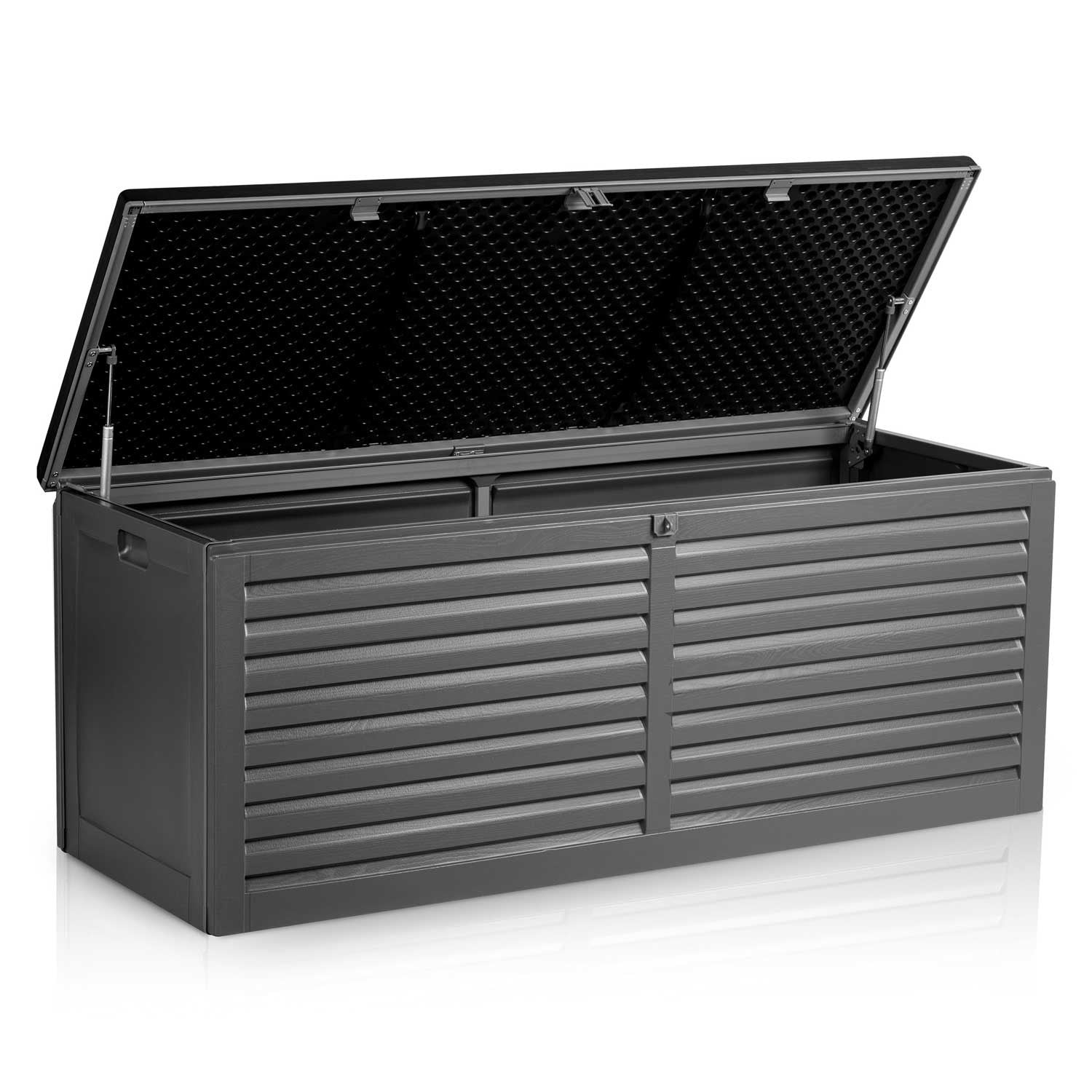 Sodo dėžutė 143 x 57 x 53,5 cm 390 litrų juodai pilka