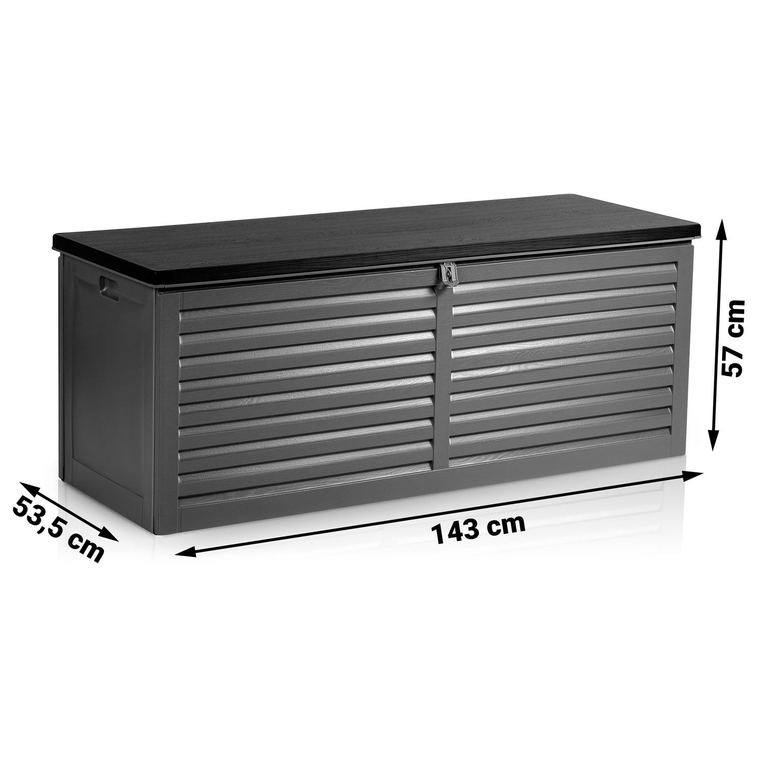 Sodo dėžutė 143 x 57 x 53,5 cm 390 litrų juodai pilka