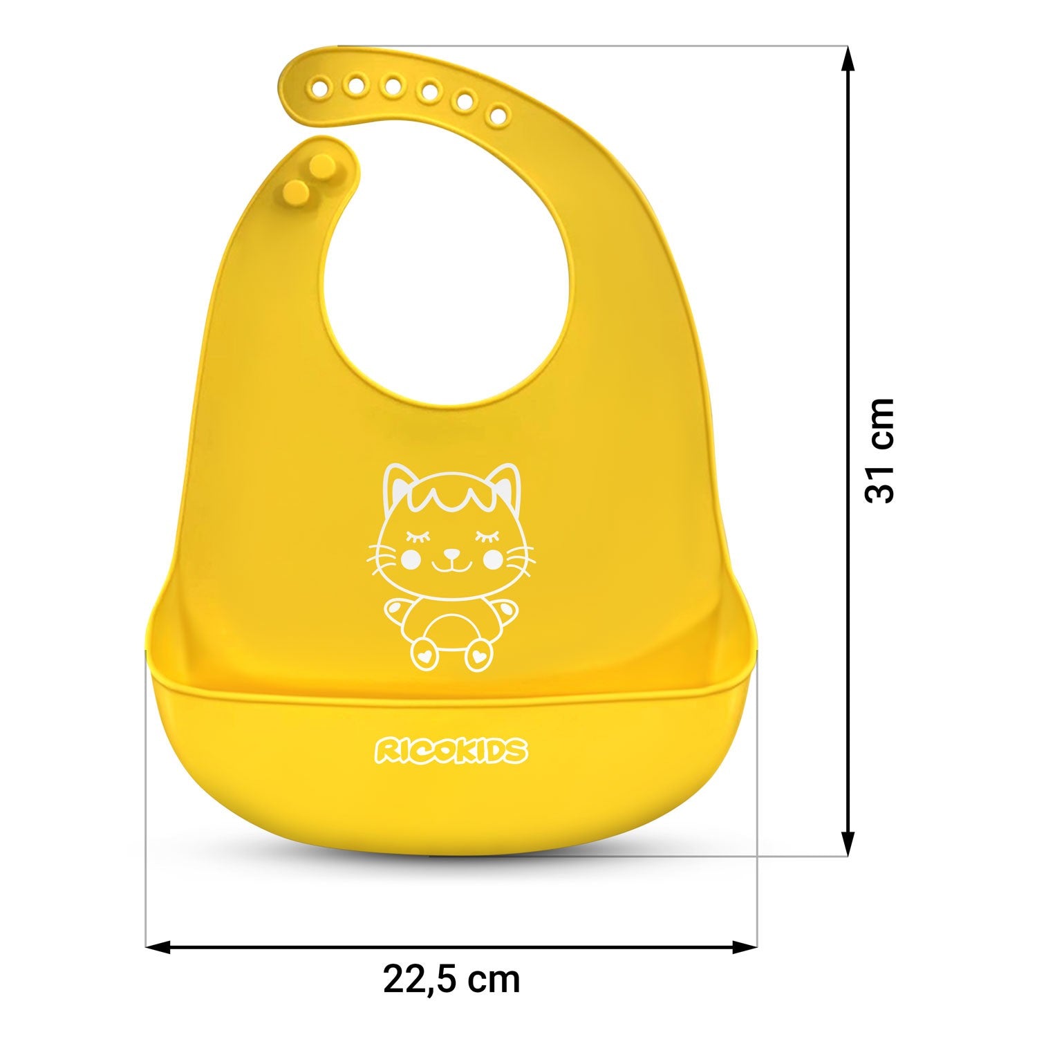 Ricokids geltonojo silikono kūdikio šėrimo kriauklė