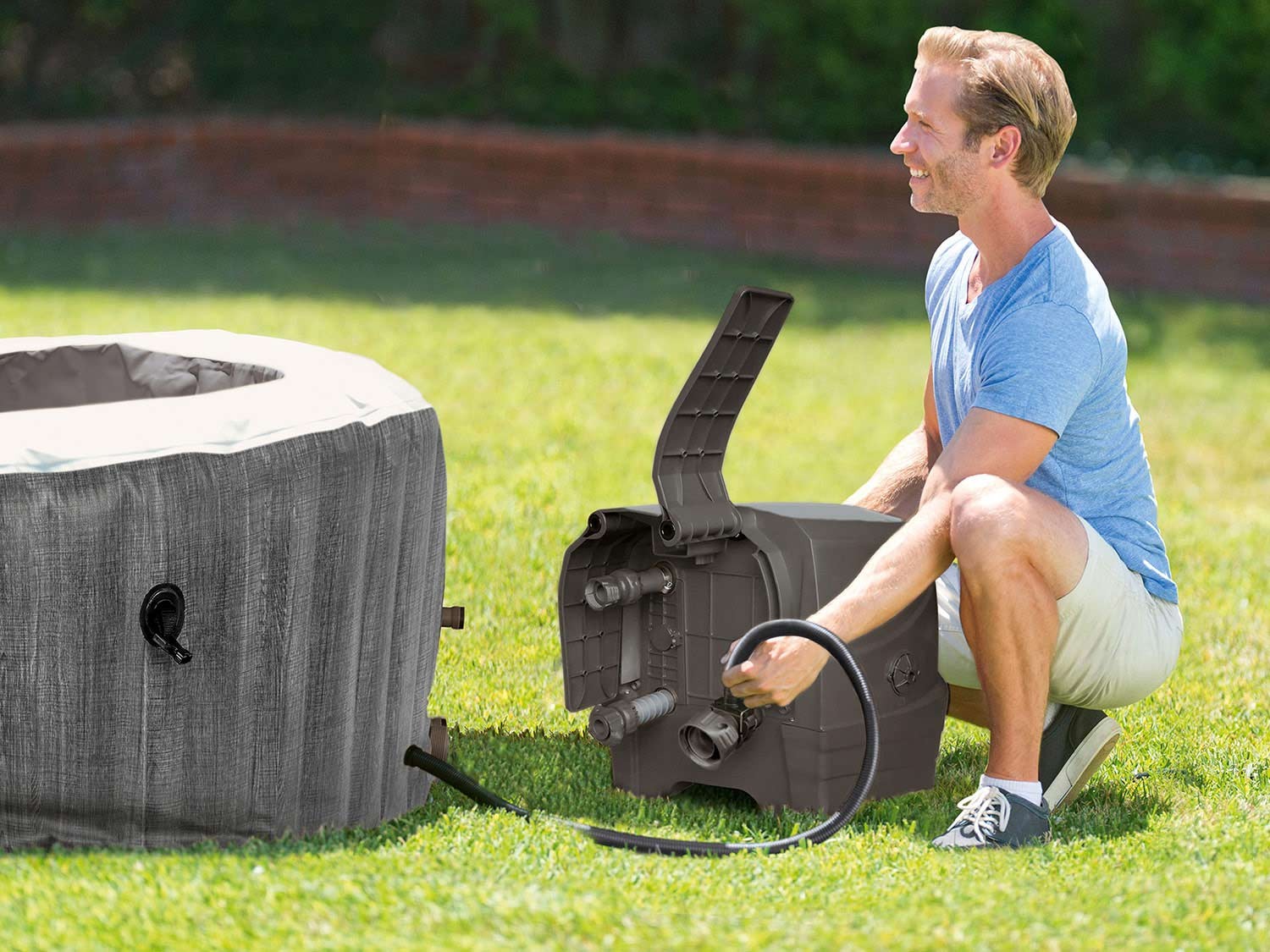 4 asmenų INTEX 28440 džiovinamieji hidromasažo SPA