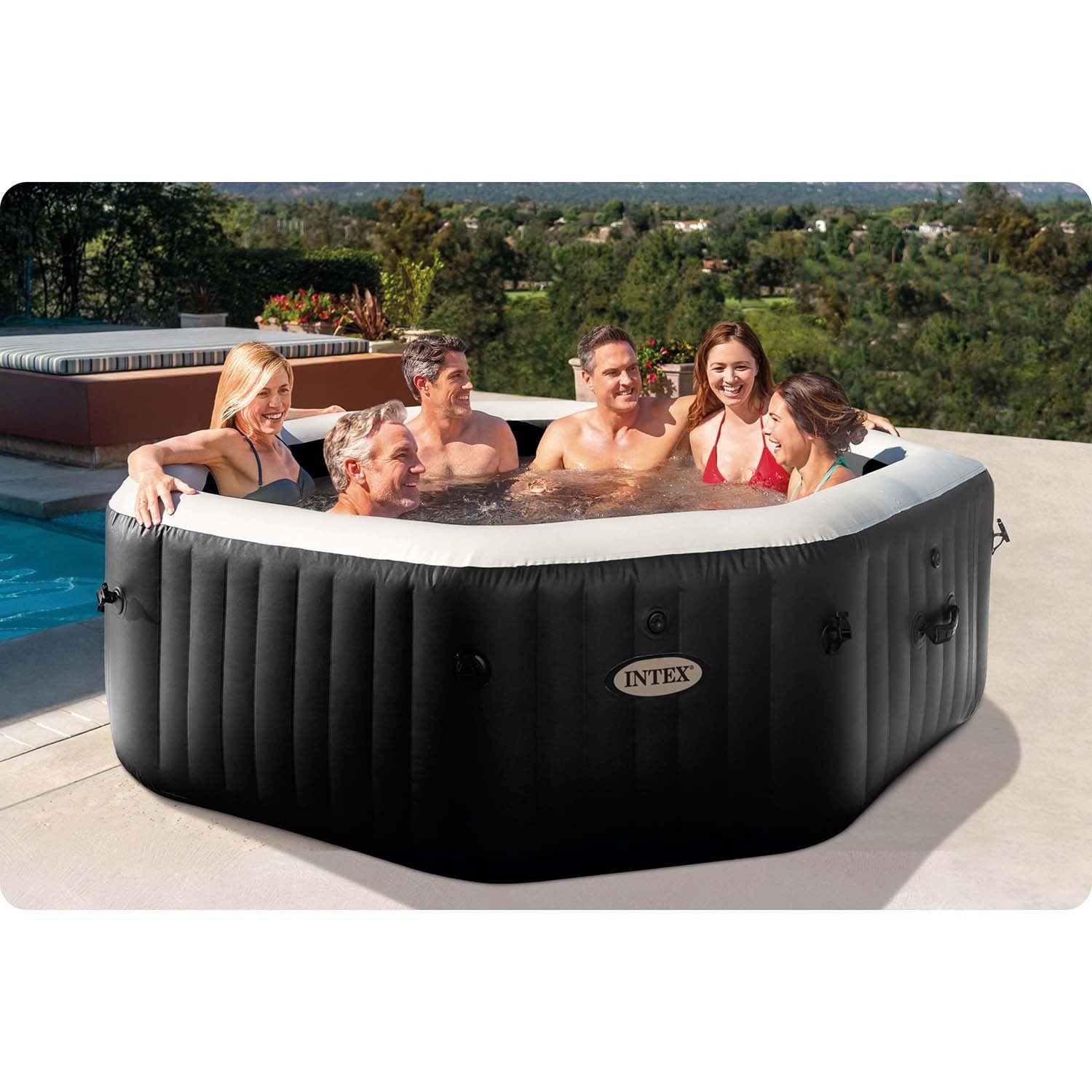 4 asmenų INTEX 28458 džiovinamieji hidromasažo SPA