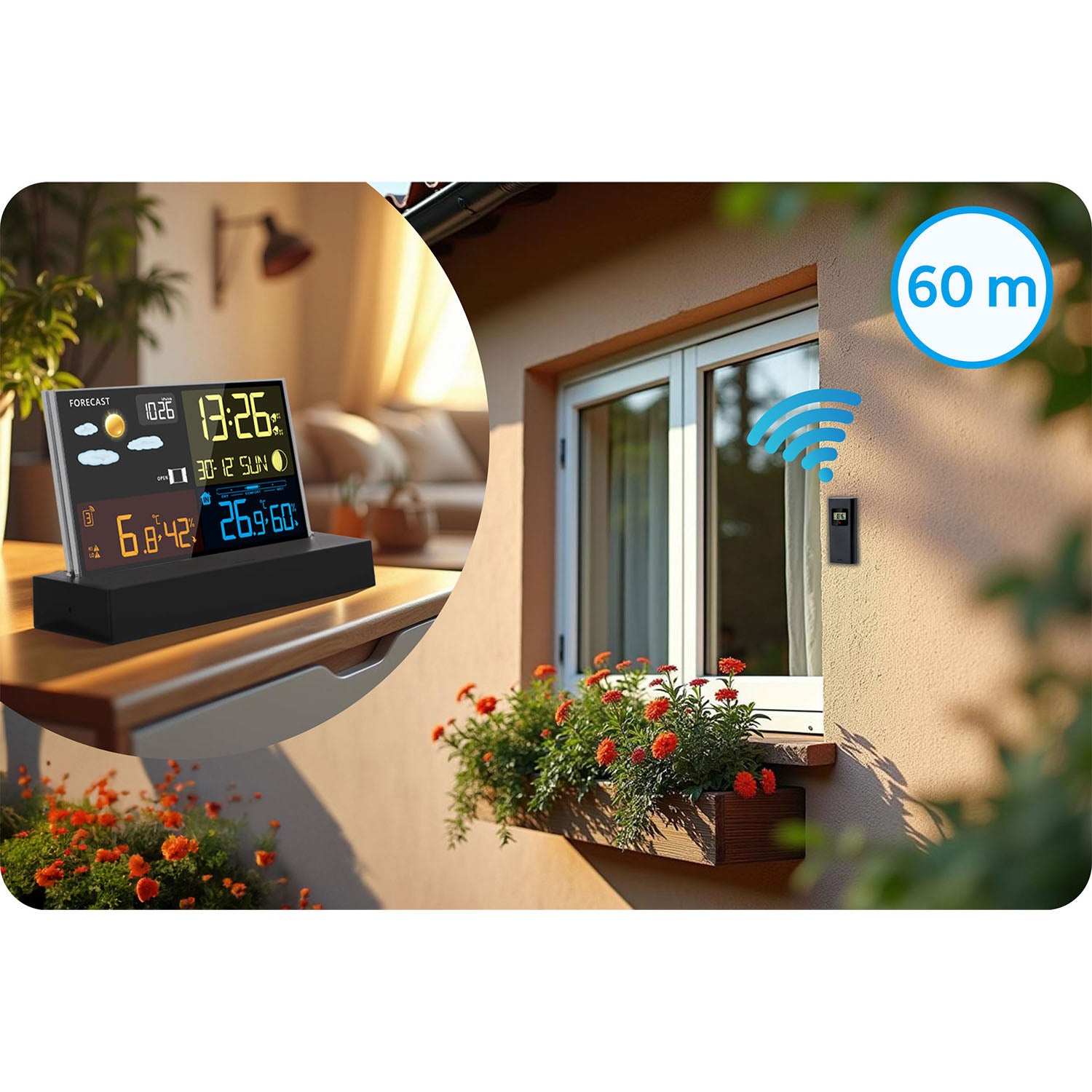 Ženklinė meteorologijos stotis su juodu BD-912 ekranu