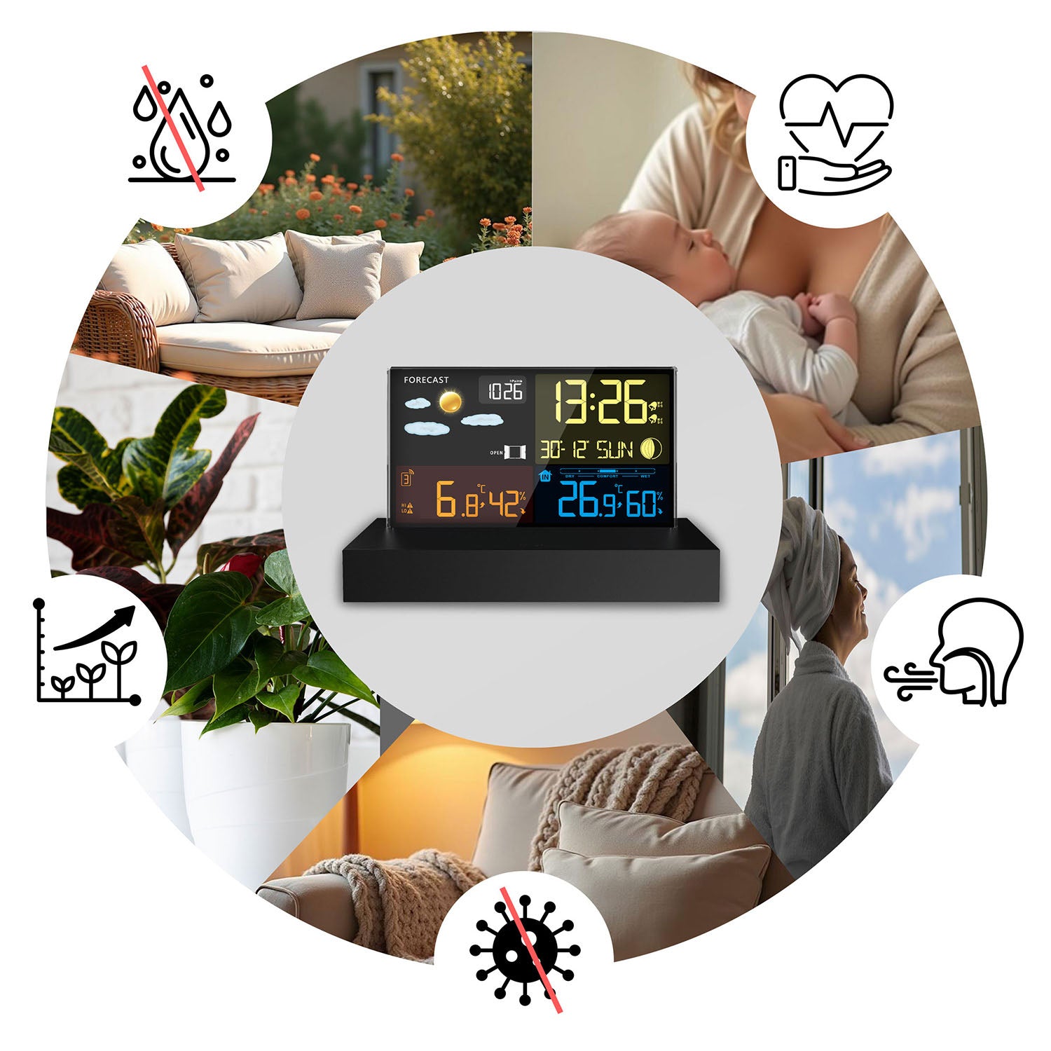 Ženklinė meteorologijos stotis su juodu BD-912 ekranu