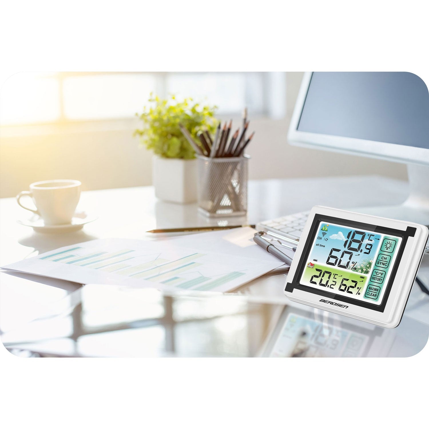 BD-900 baltojo ekrano meteorologijos stotis