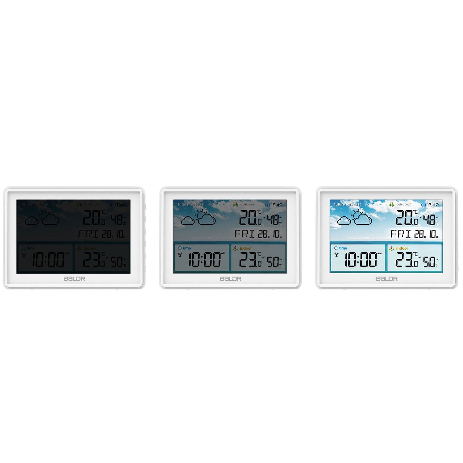 Meteorologinė stotis su balta BD-909 ekrana