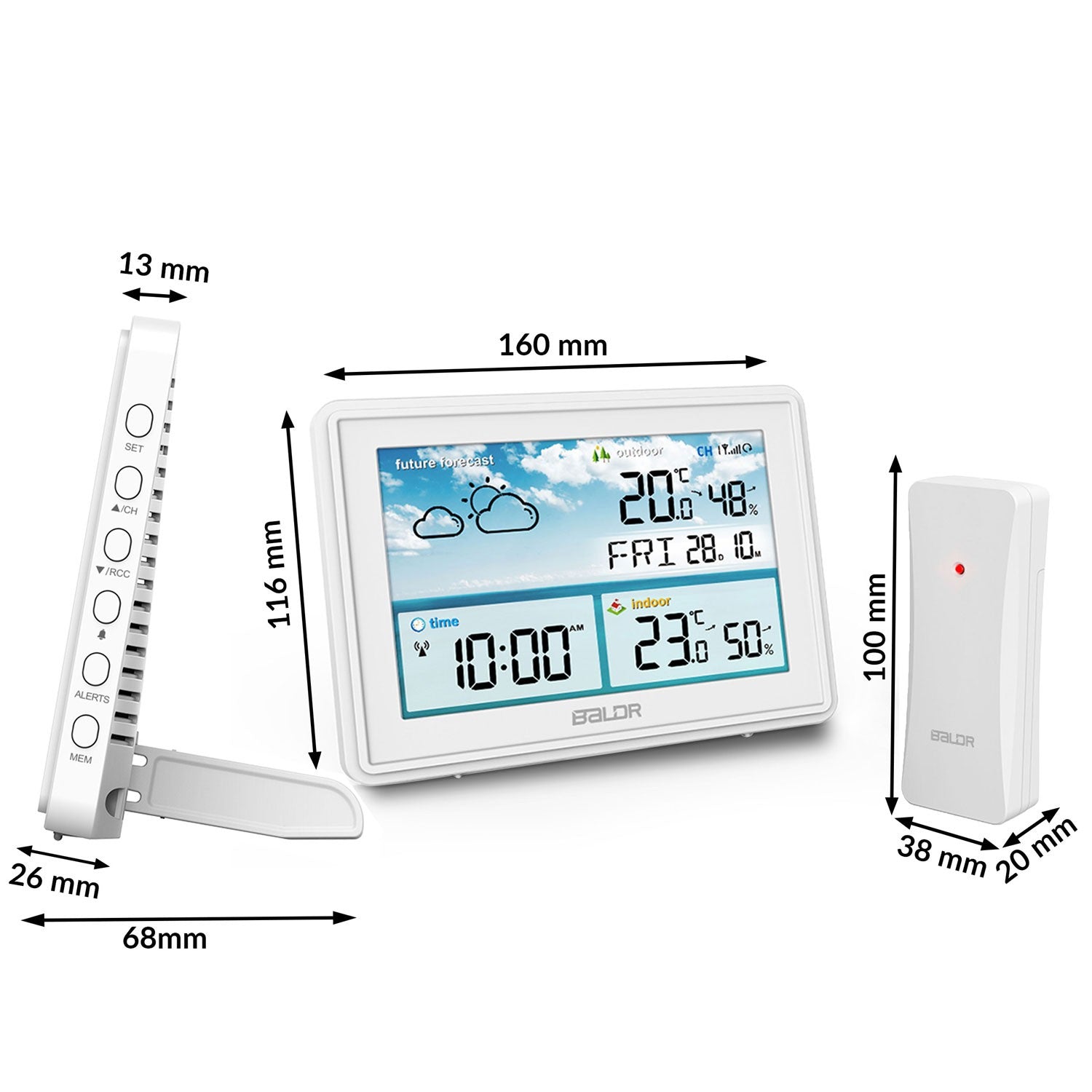 Meteorologinė stotis su balta BD-909 ekrana