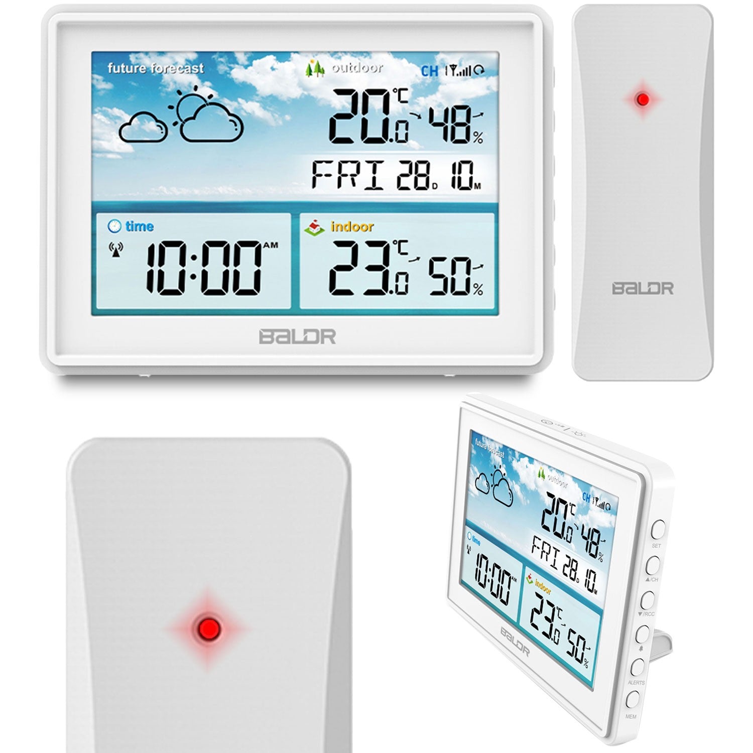Meteorologinė stotis su balta BD-909 ekrana