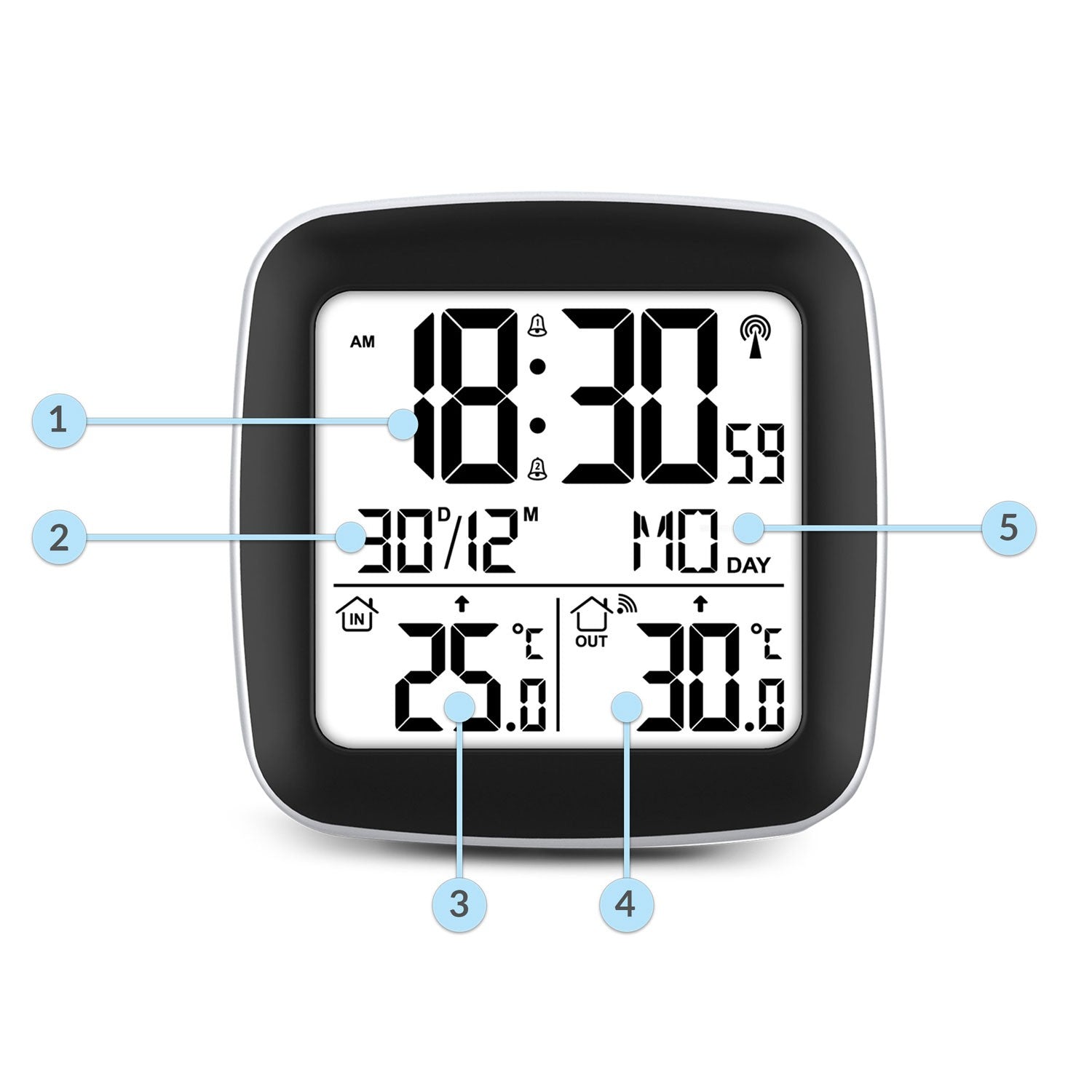 Meteorologinė stotis su sidabro ekranu BD-903