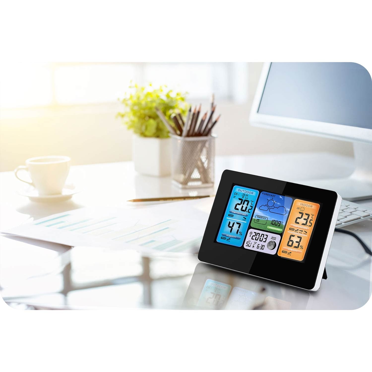 Meteorologinė stotis su juodais BD-902 ekranais