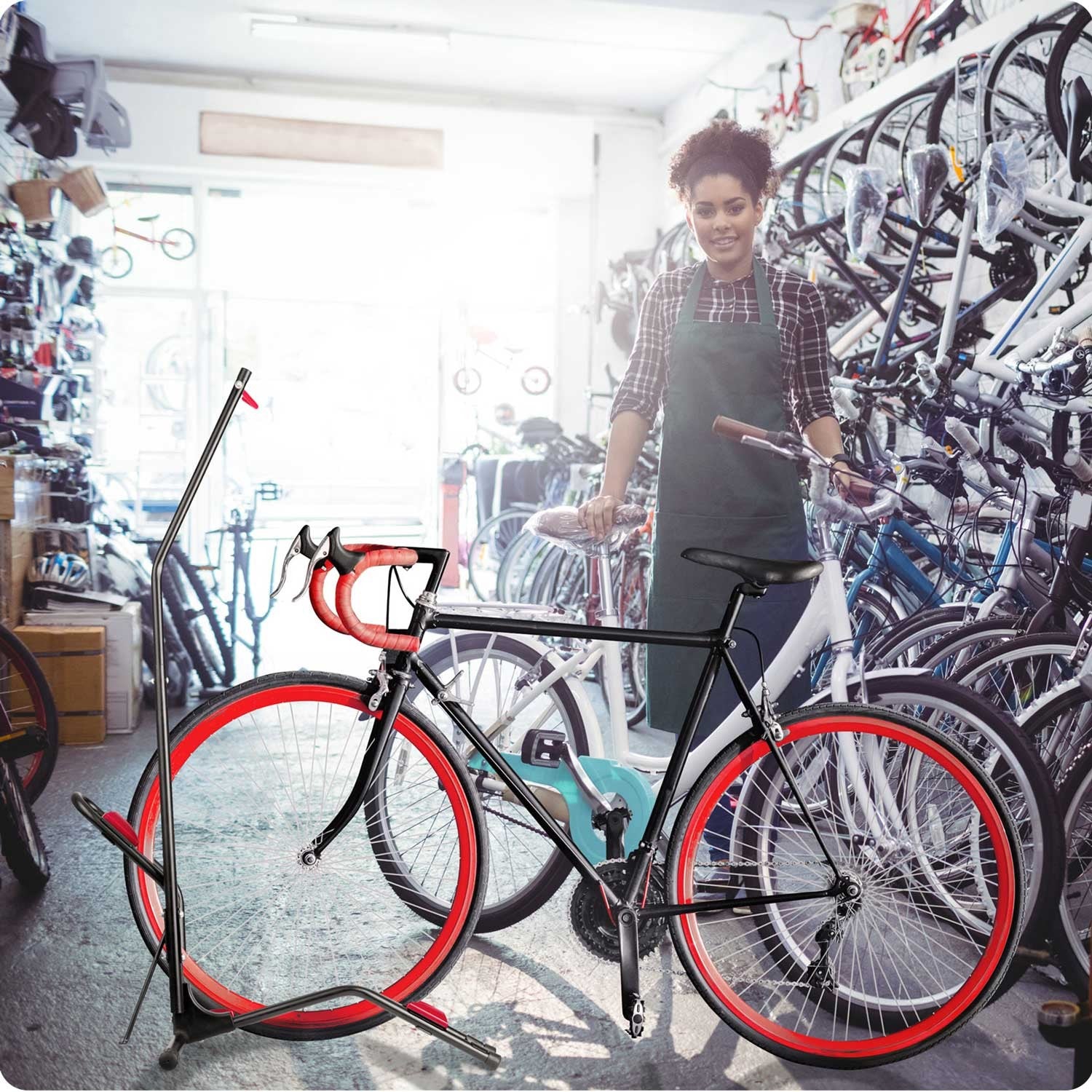 Dviračių stovas MB1 juodas plienas