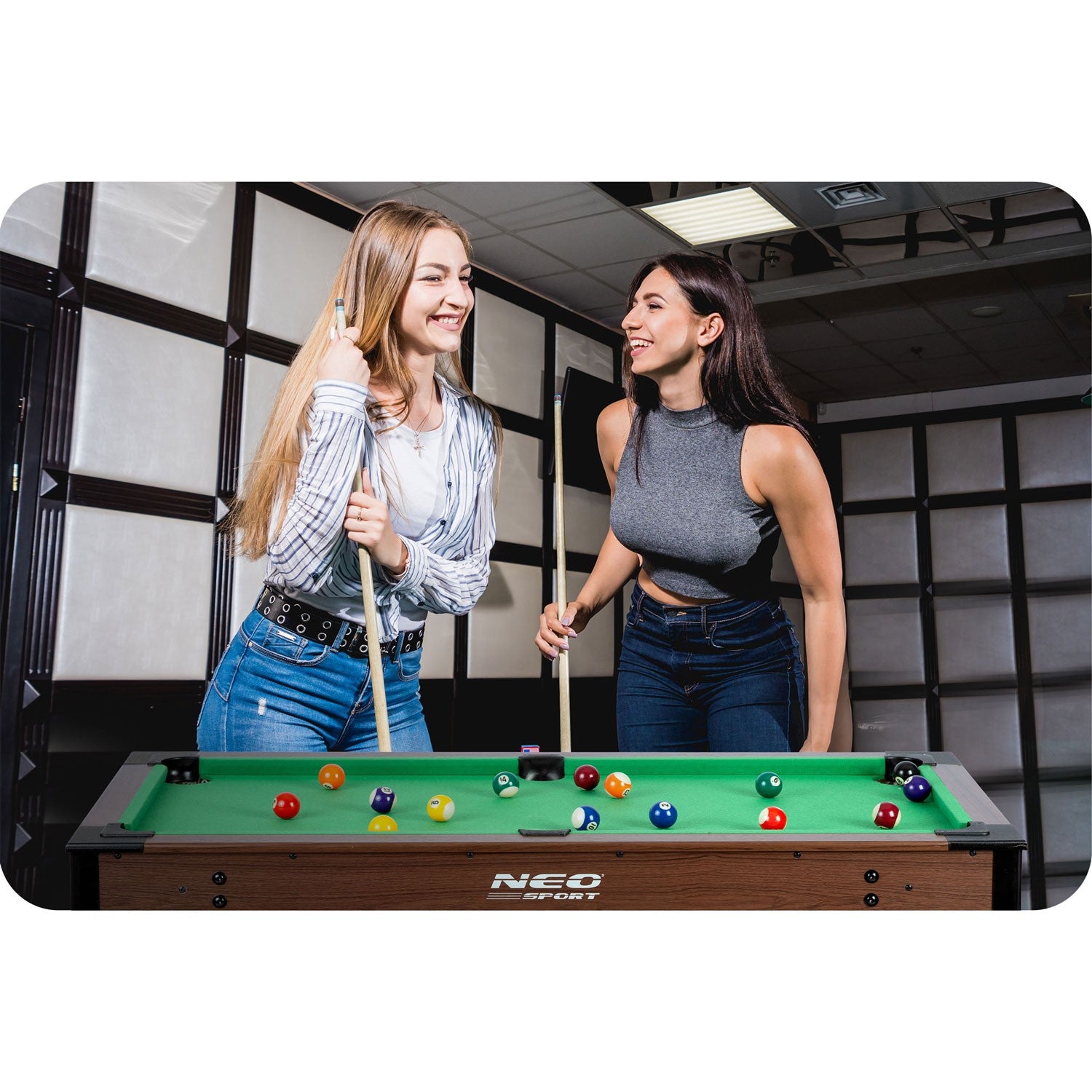 Biliardo stalas 122 x 61 x 76 cm NS-807 tamsiai ruda