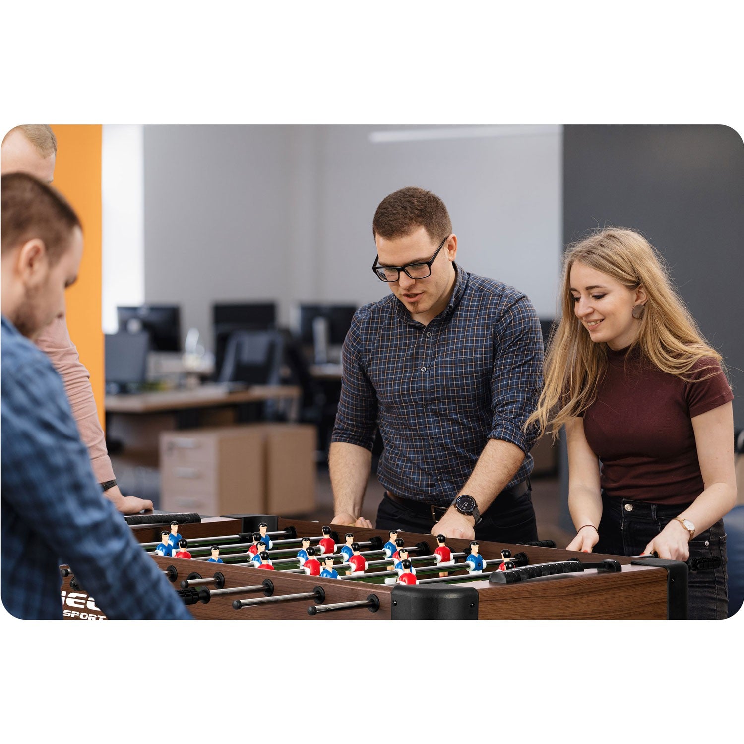 Neosport futbolo stalo 118x61x79 cm NS-804 tamsiai ruda