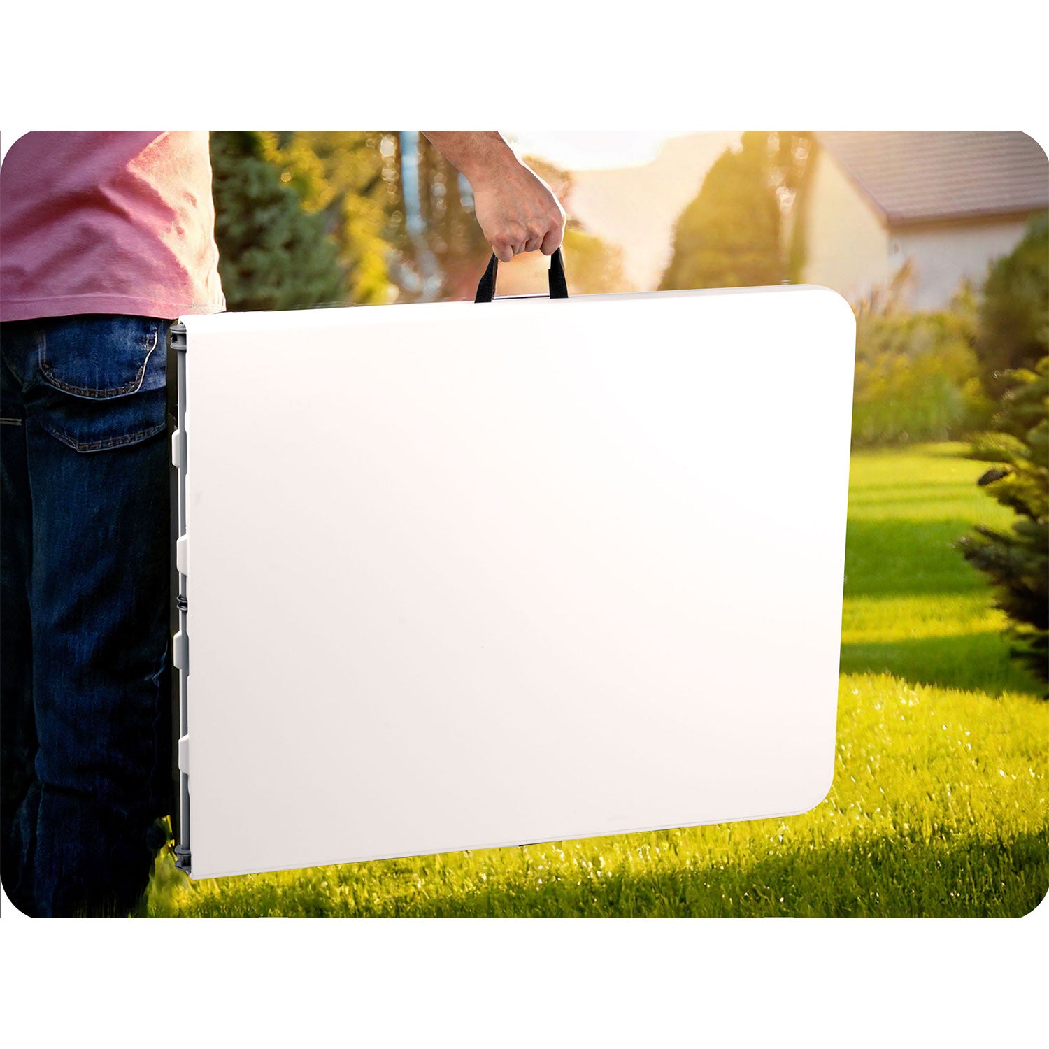 180 cm apvalomas sodinis stalas