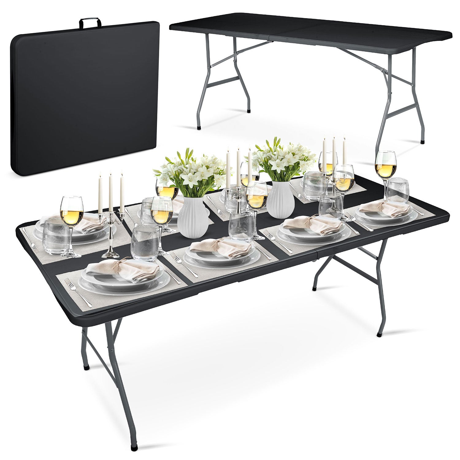 180 cm sulankstomas sodo stalas