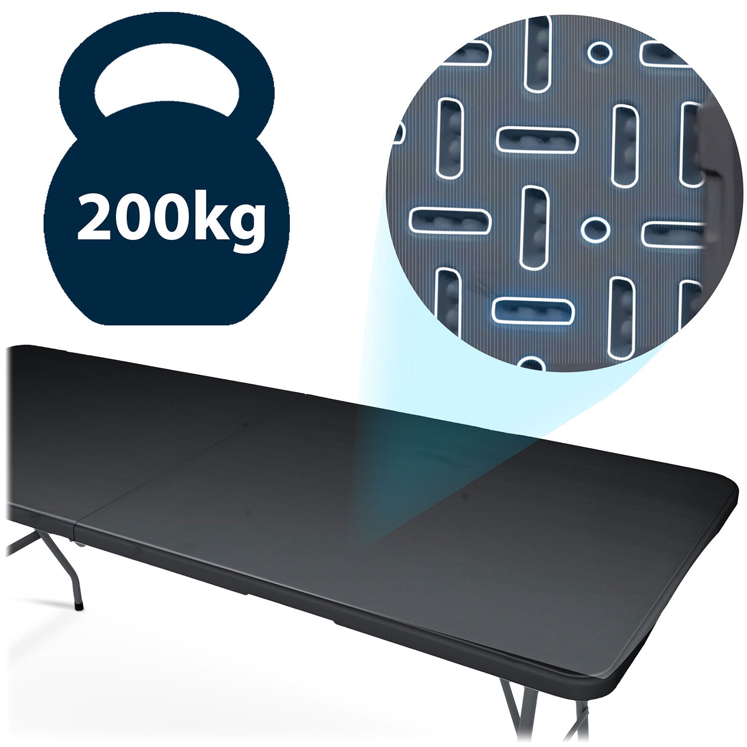 180 cm sulankstomas sodo stalas