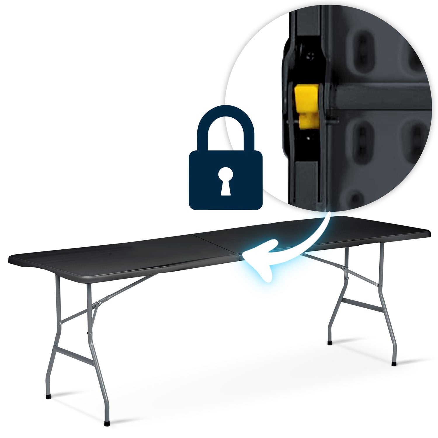 244 cm ilgio sulankstomas sodo stalas