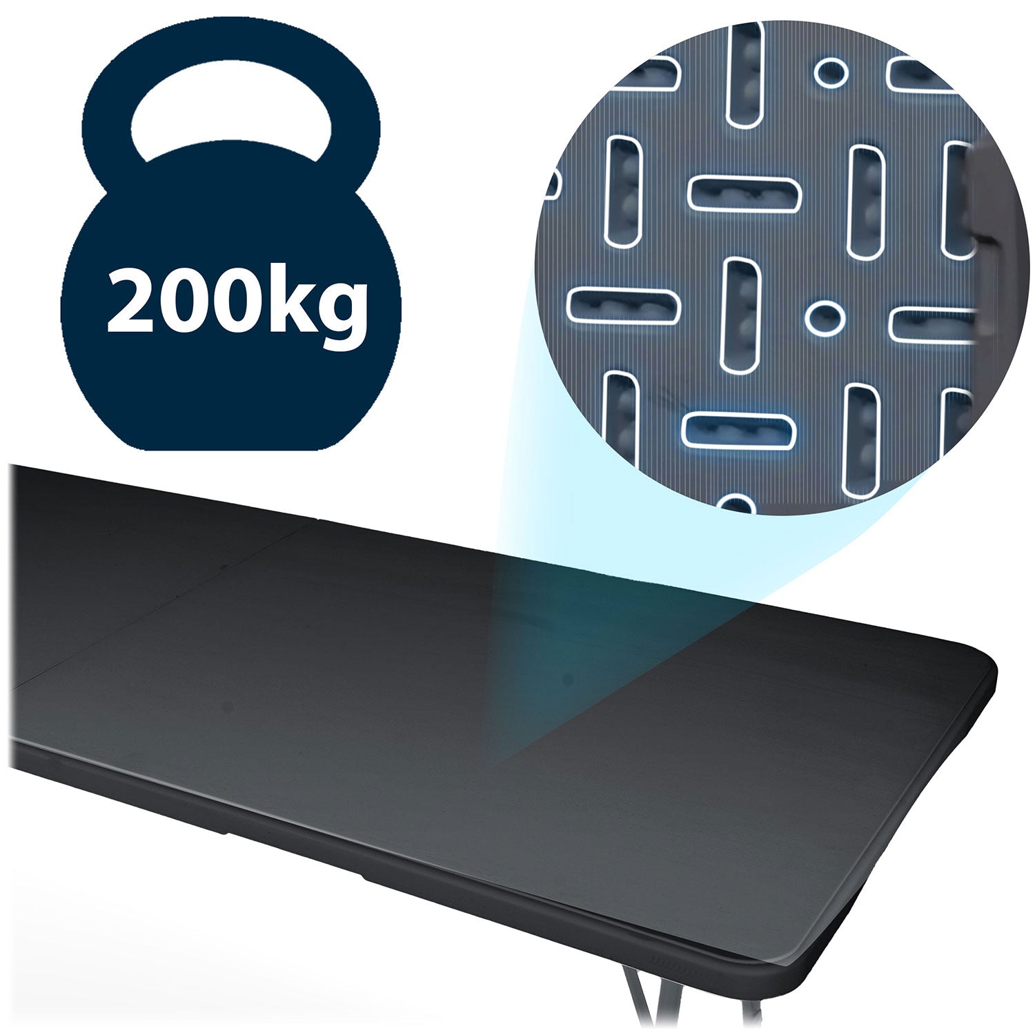 244 cm ilgio sulankstomas sodo stalas