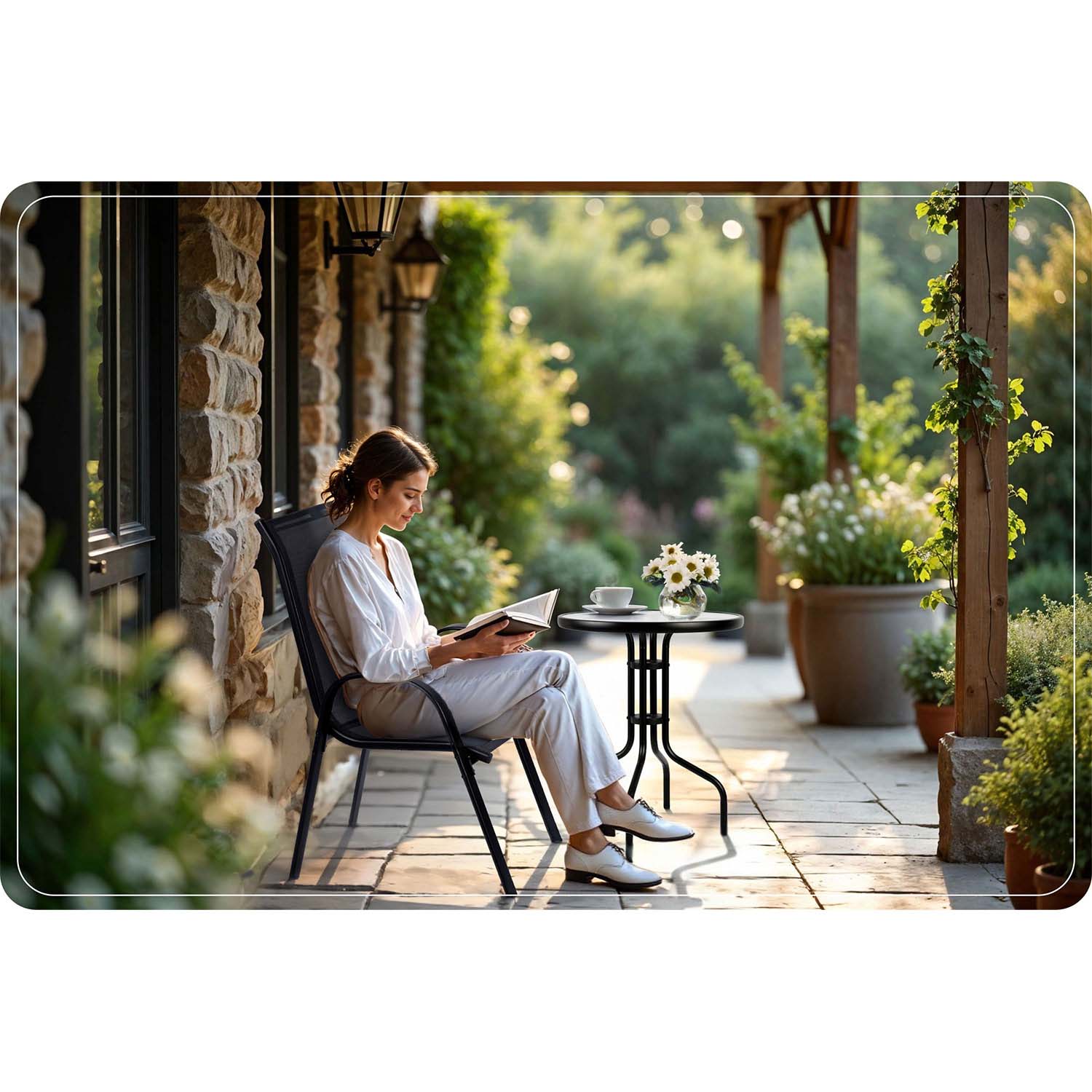 60 x 71 cm apvalios sodinės stalo Sofotel SO-981