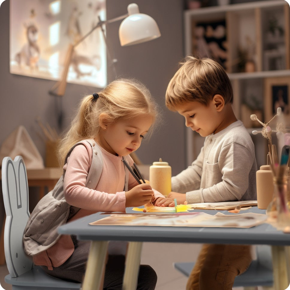 Vaikų stalo su dviem kėdėmis Ricokids RC-847 Rabbit