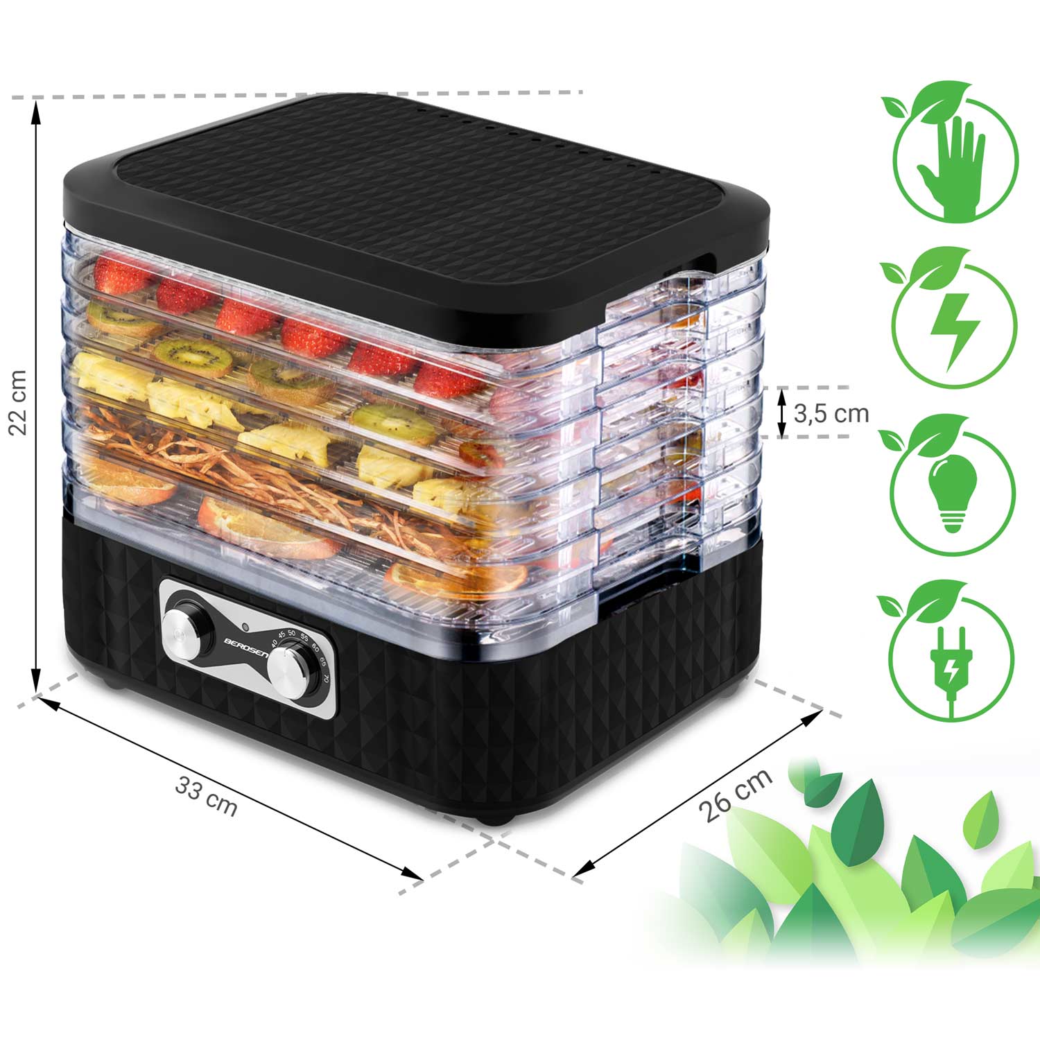 Maisto džiovintuvas Berdsen BD-692 juodas