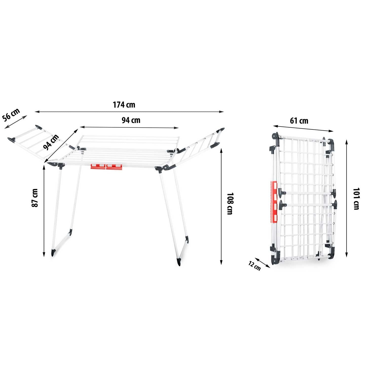 Laipų džiovintuvas, stovinantis, išsidėstantis 22 mb balta linija