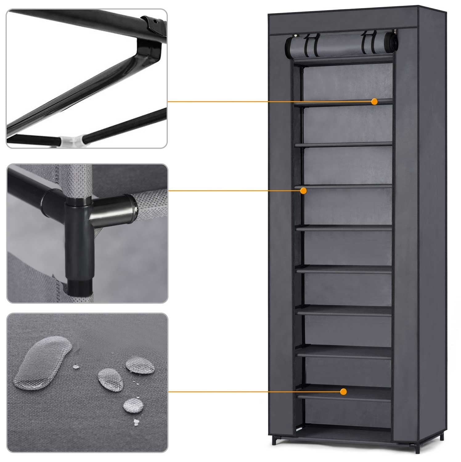 Massido grafitinių batų tekstilės spintelė