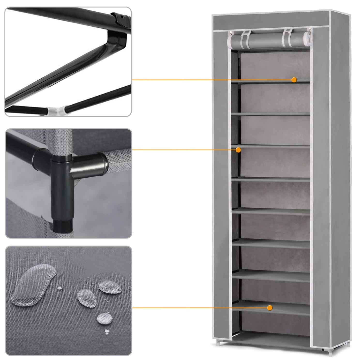 Massido batų tekstilės spintelė - pilka