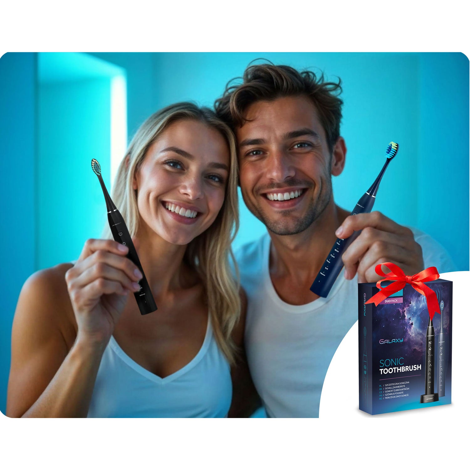 Soninis dantų šepetėlis, komplektas, 2 vienetai Berdsen Galaxy Duo