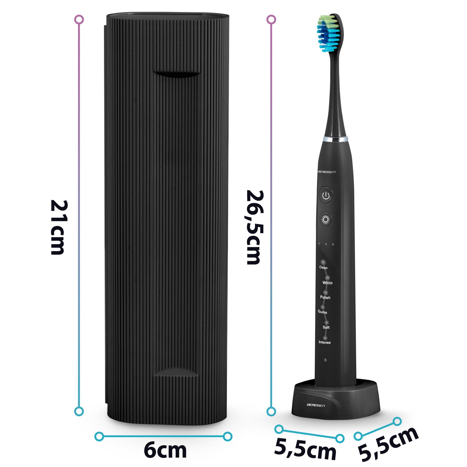 Soninis dantų šepetėlis, komplektas, 2 vienetai Berdsen Galaxy Duo