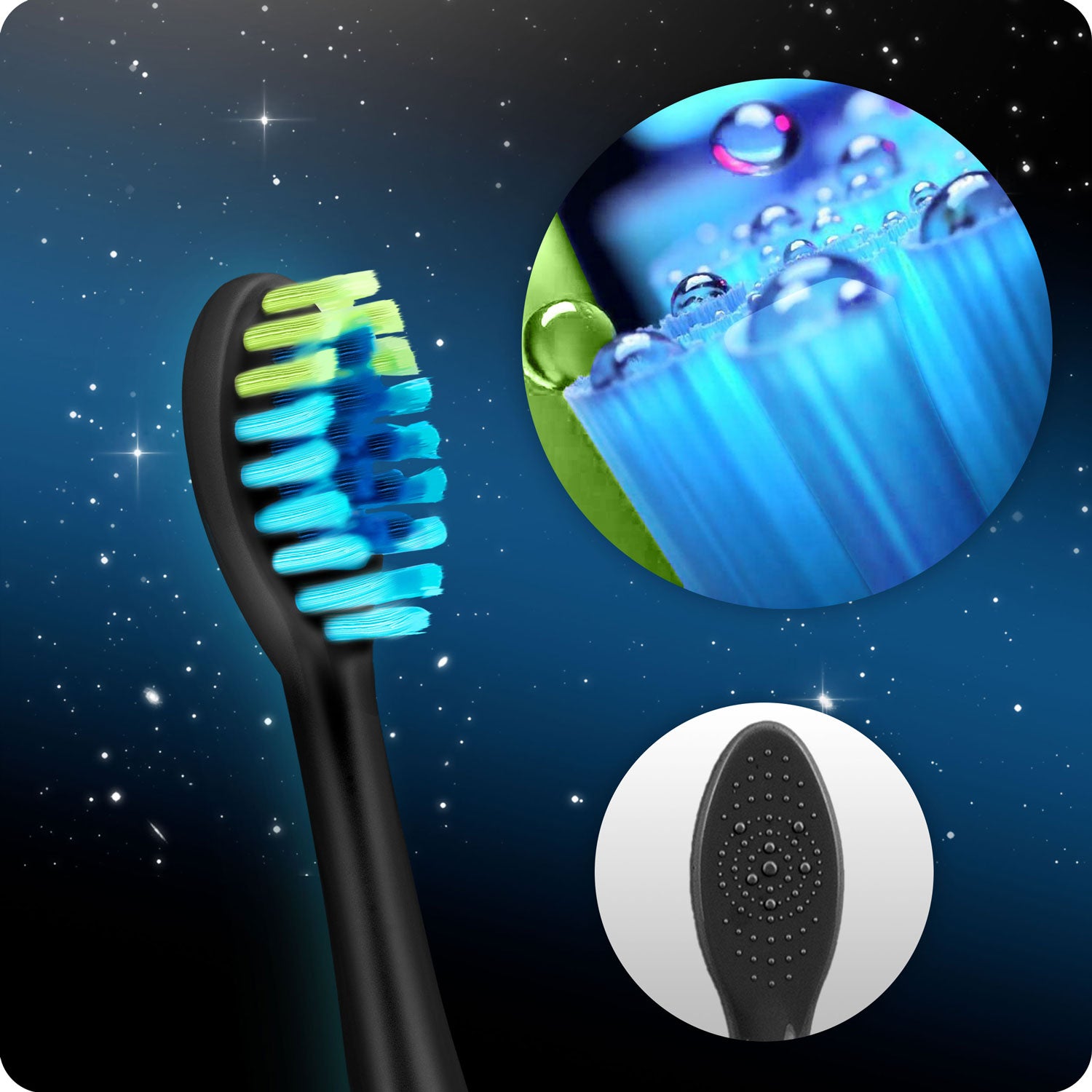 Soninis dantų šepetėlis, komplektas, 2 vienetai Berdsen Galaxy Duo