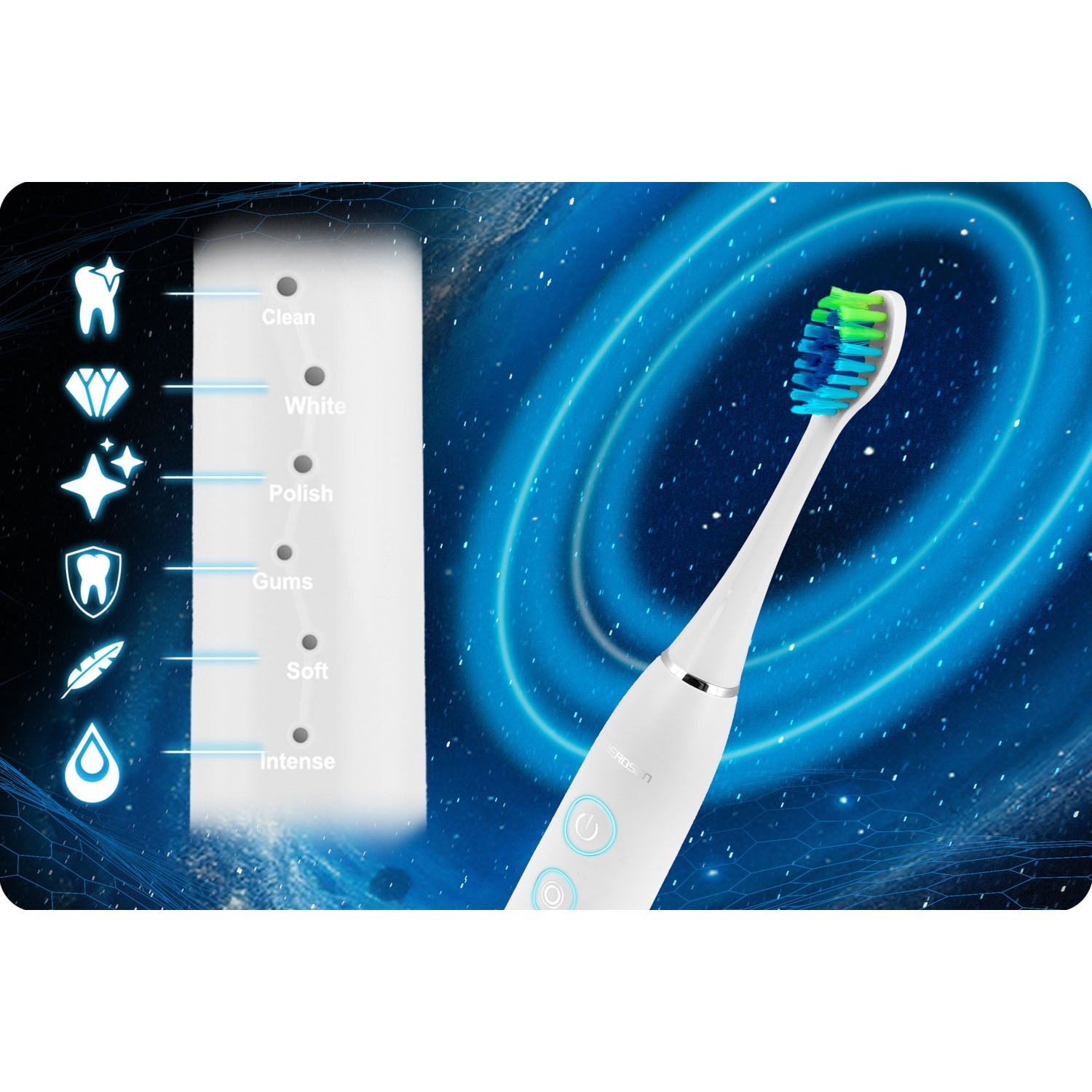 Berdsen Galaxy balta soninė dantų šepetė