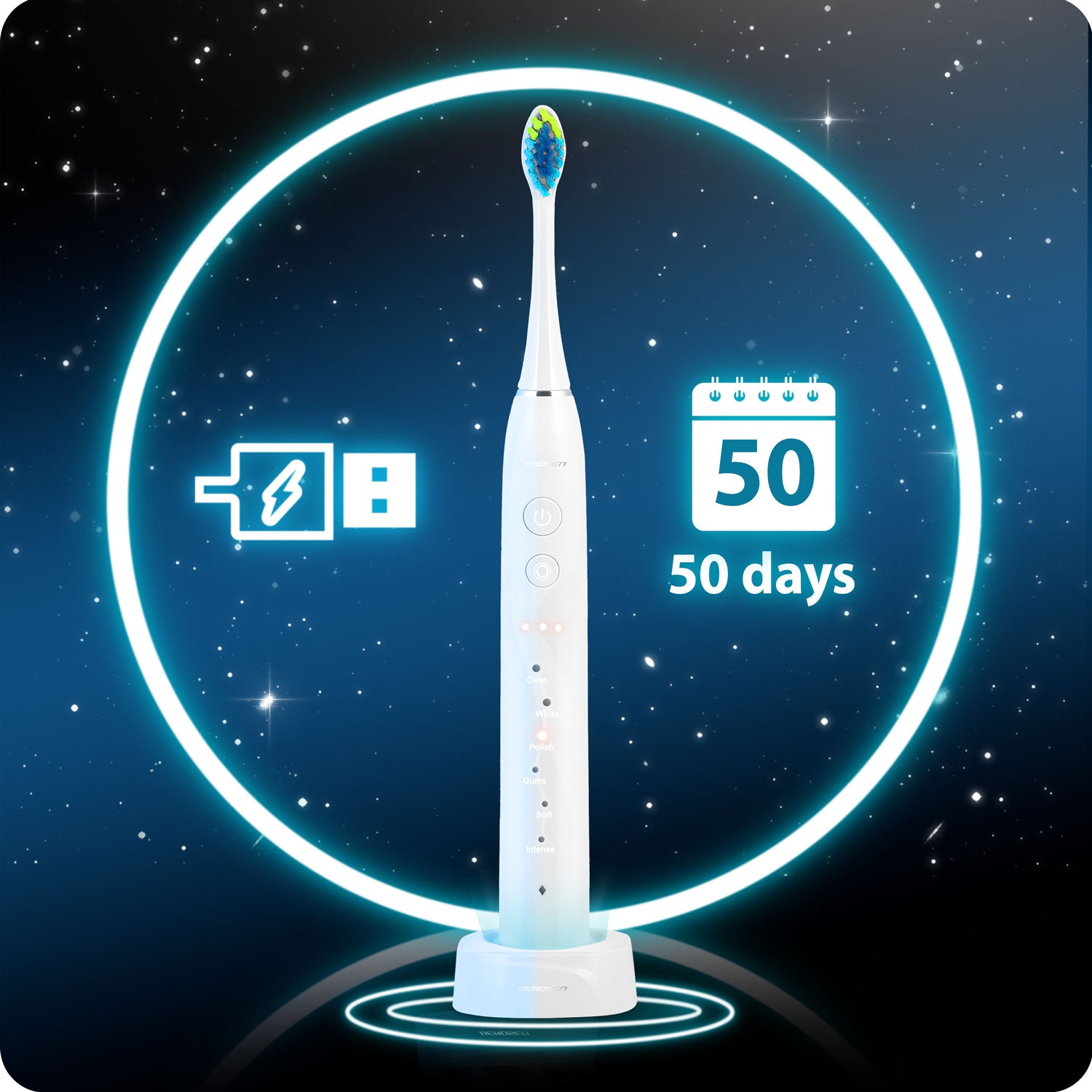 Berdsen Galaxy balta soninė dantų šepetė