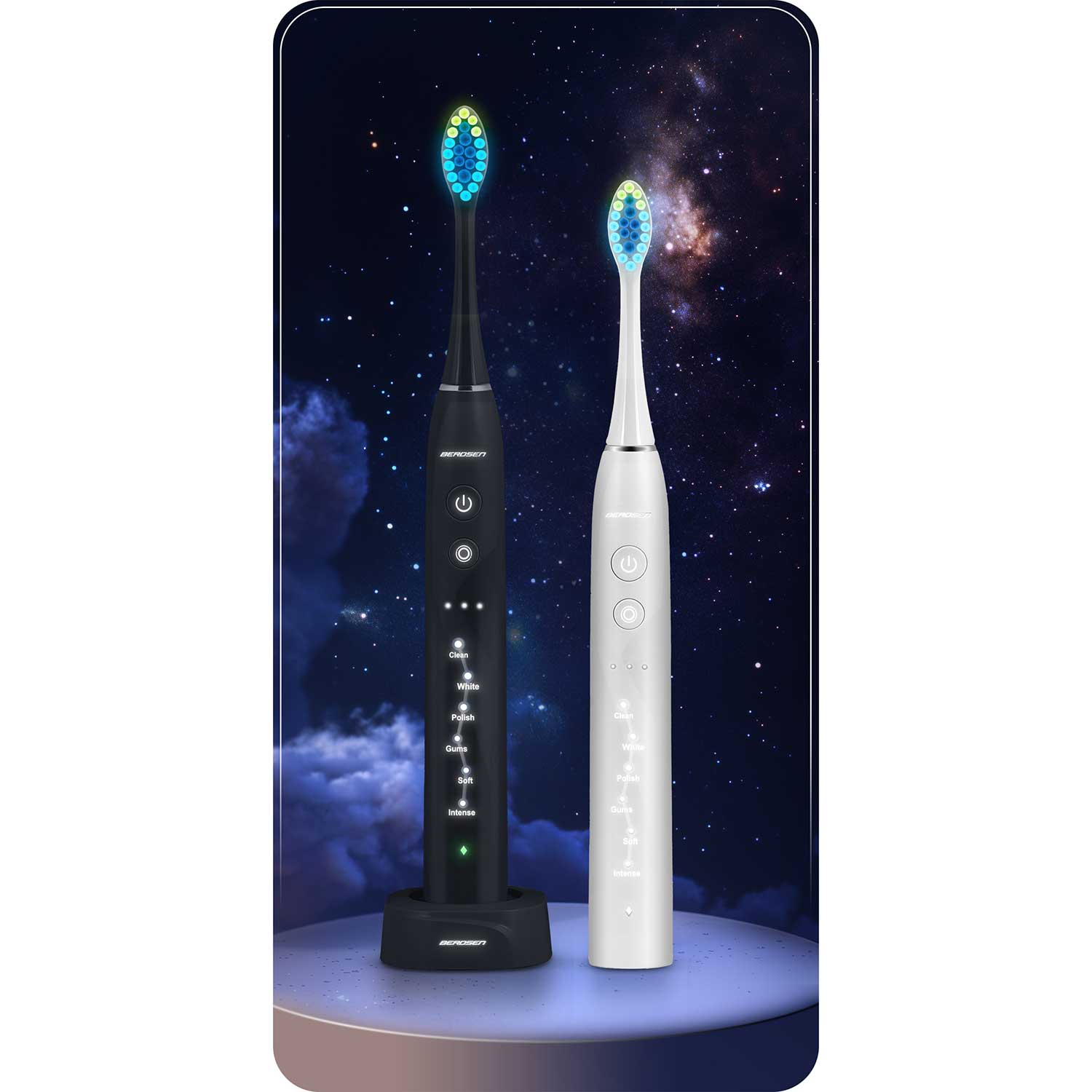 Soninis dantų šepetėlis, komplektas, 2 vienetai Berdsen Galaxy Duo