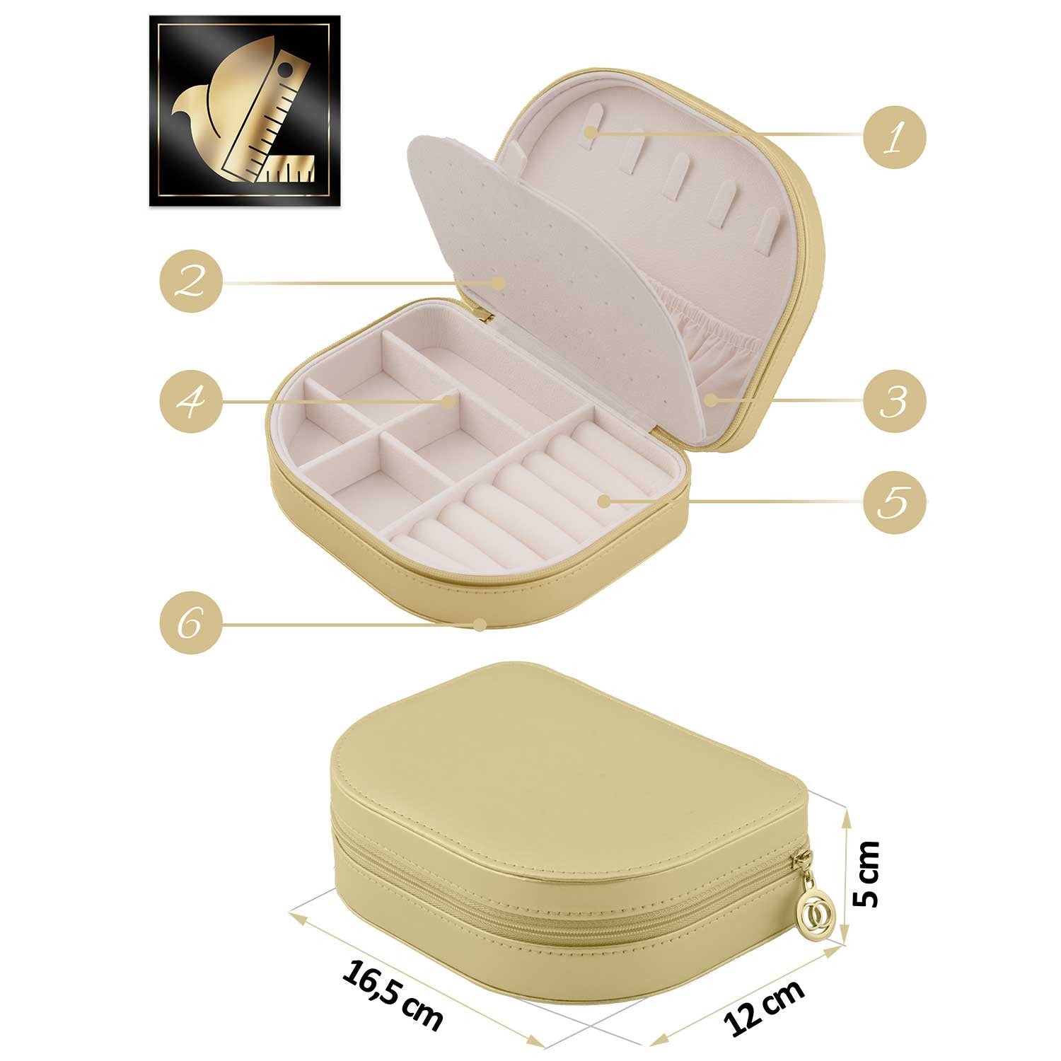 Masido MS-707 juvelyrinė dėžutė - aukso