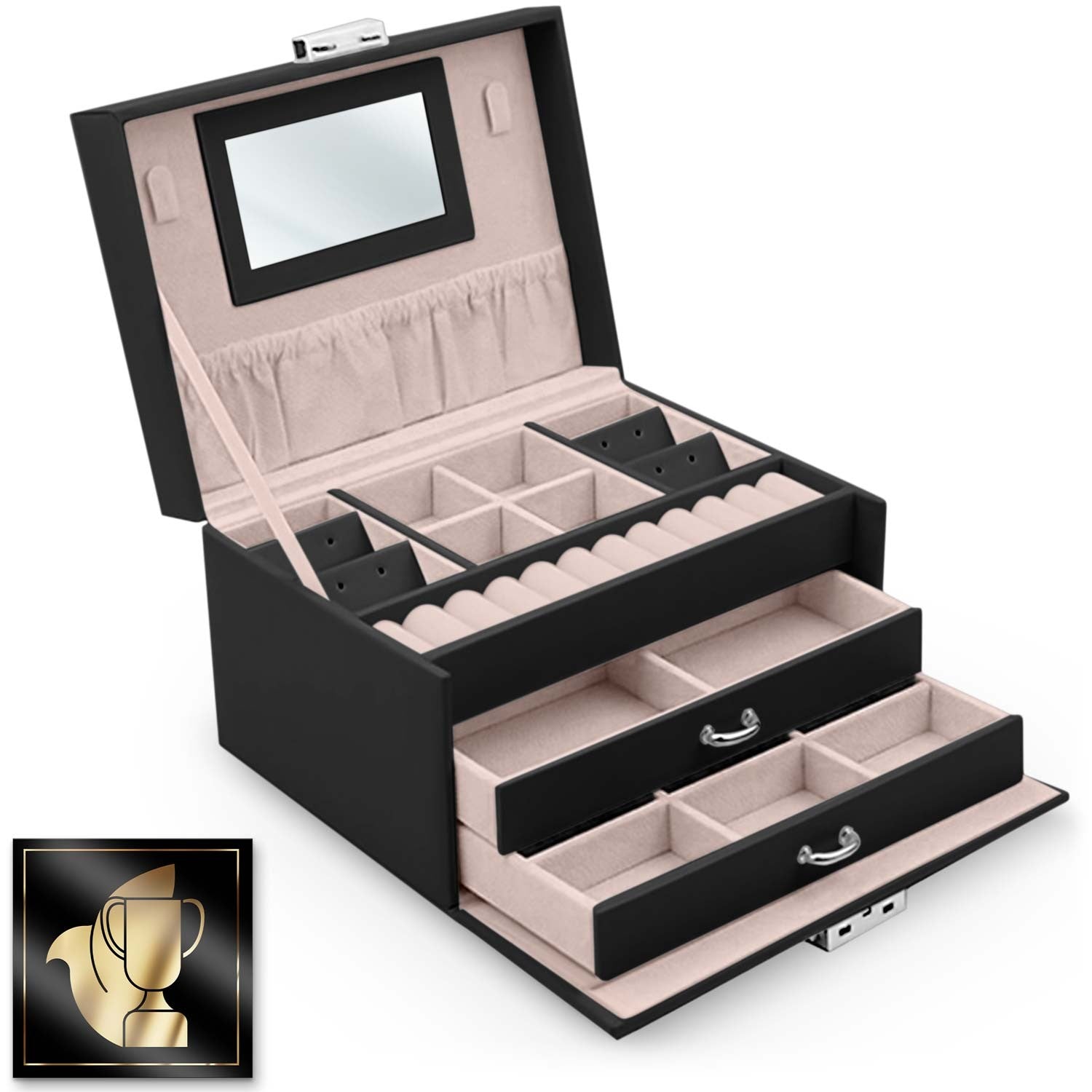 Juvelyrinė dėžutė MS-700 Massido - juoda