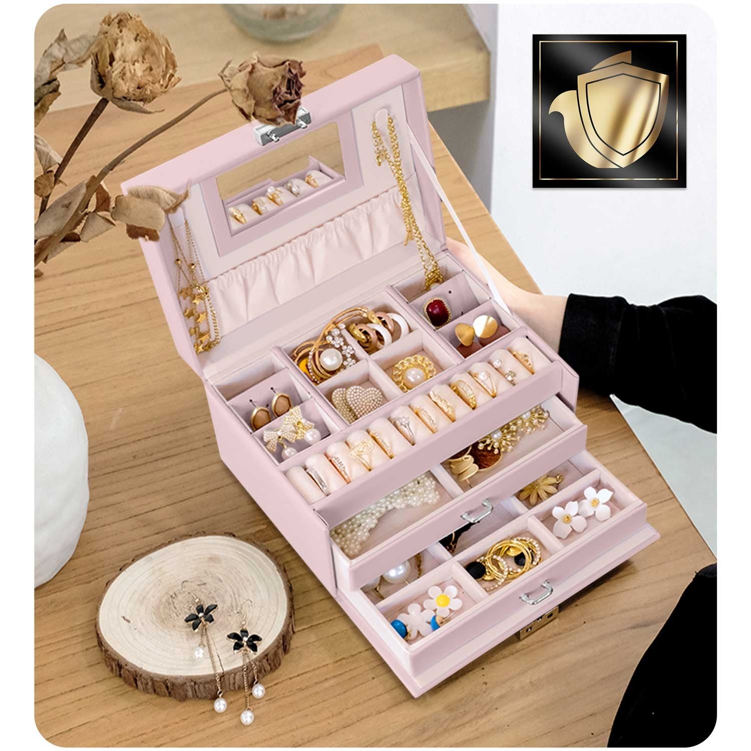 Juvelyrinė dėžutė MS-700 Massido - rožinė