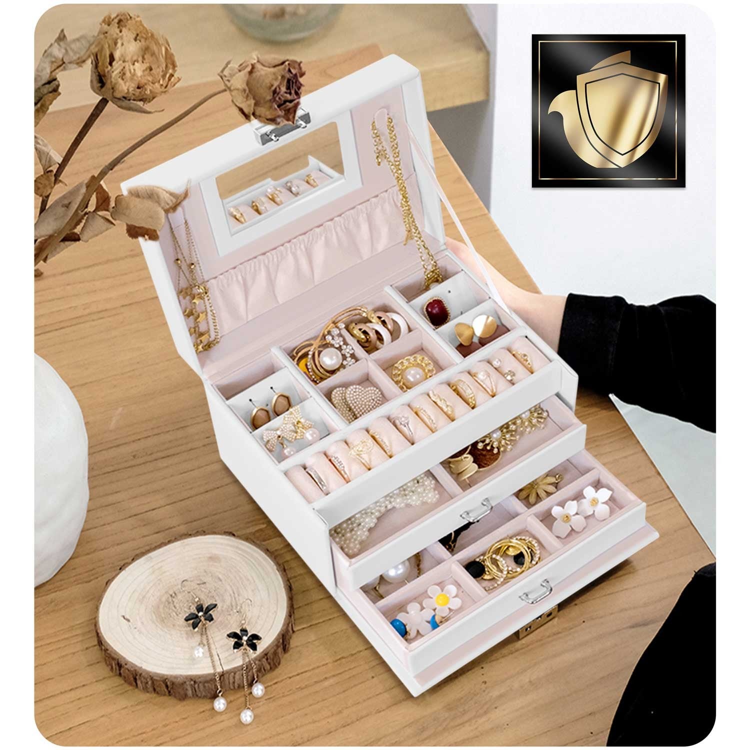 Juvelyrinė dėžutė MS-700 Massido - balta