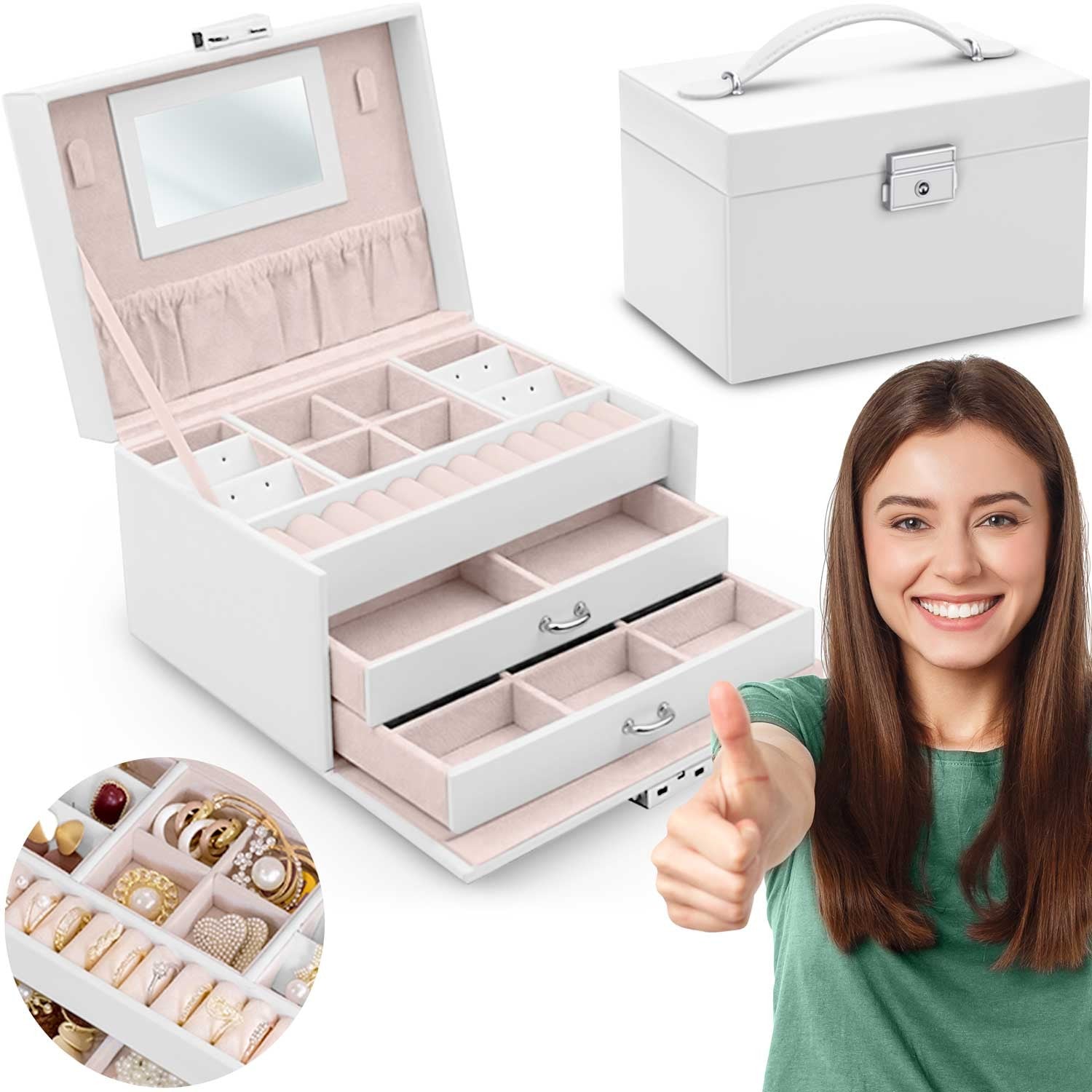 Juvelyrinė dėžutė MS-700 Massido - balta