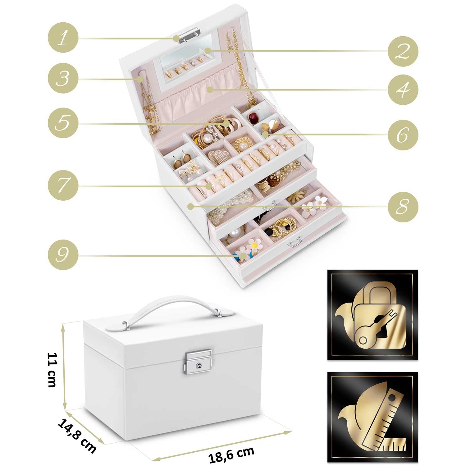 Juvelyrinė dėžutė MS-700 Massido - balta