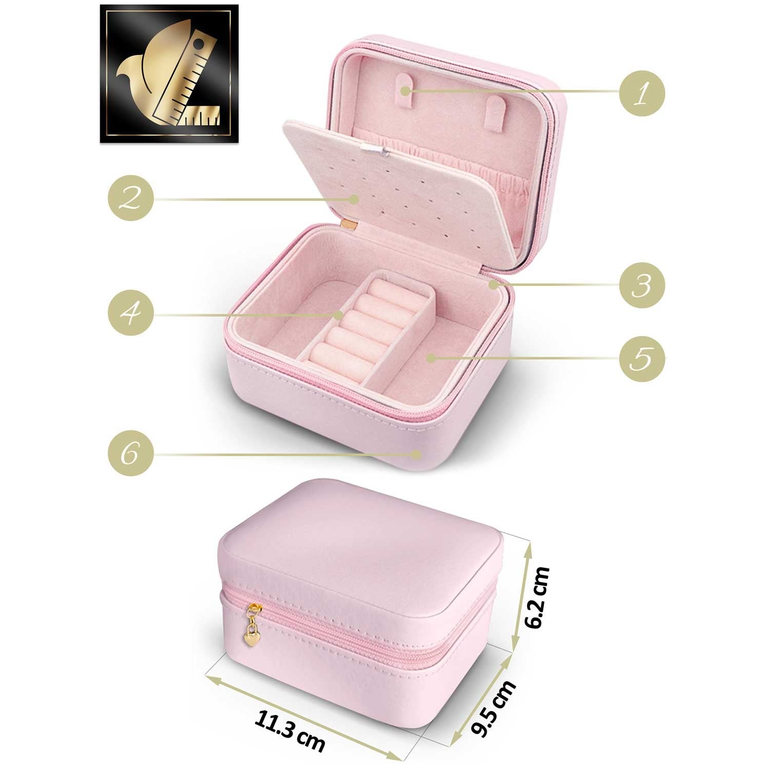 Juvelyrinė dėžutė MS-702 Massido - rožinė