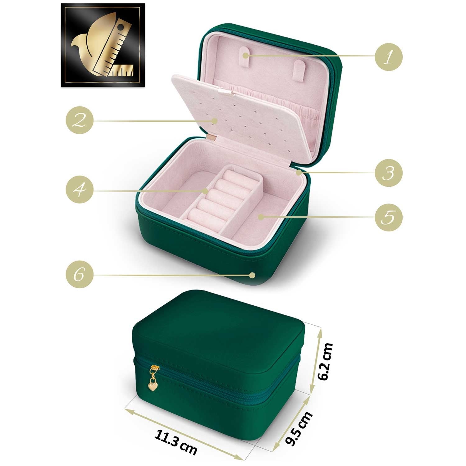 Juvelyrinė dėžutė MS-702 Massido - žalia