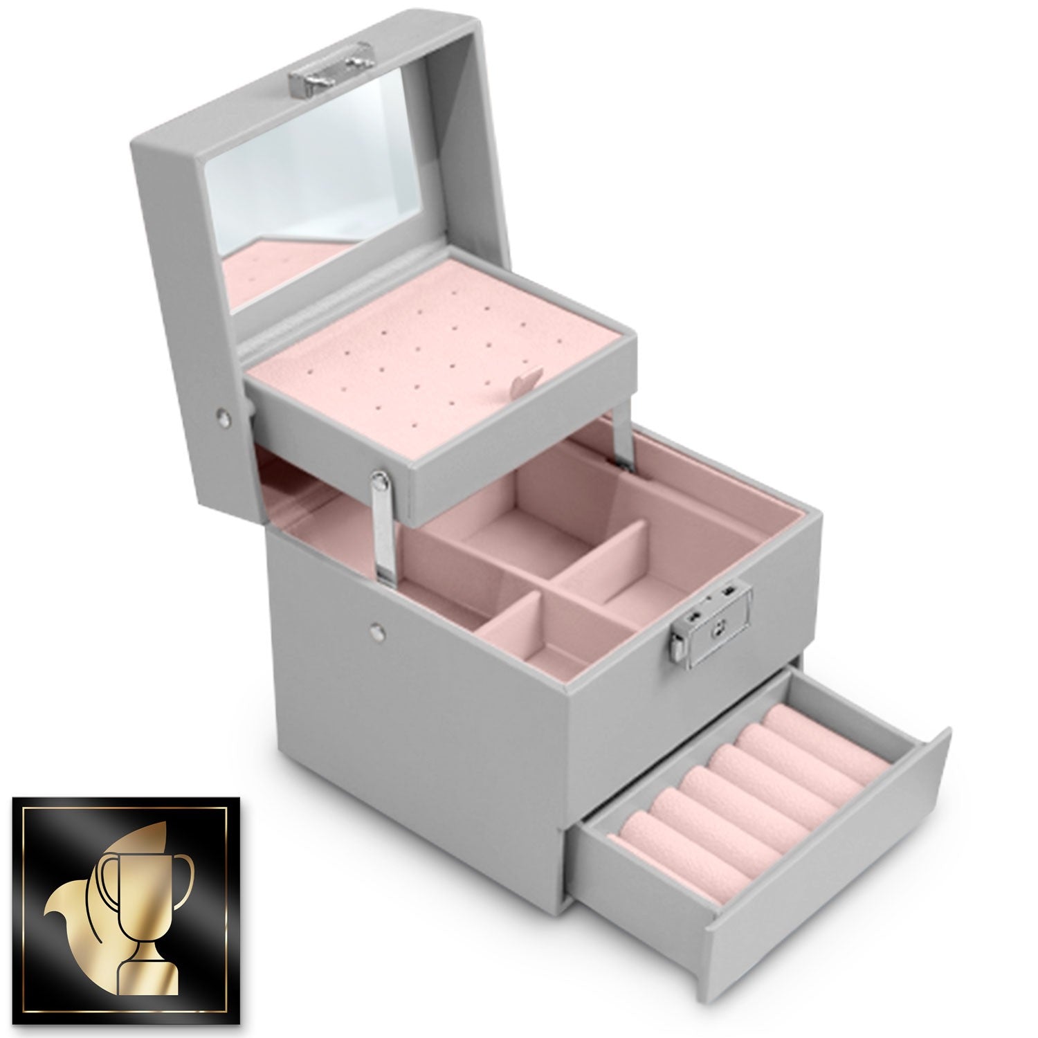 Juvelyrinė dėžutė MS-703 Massido - pilka